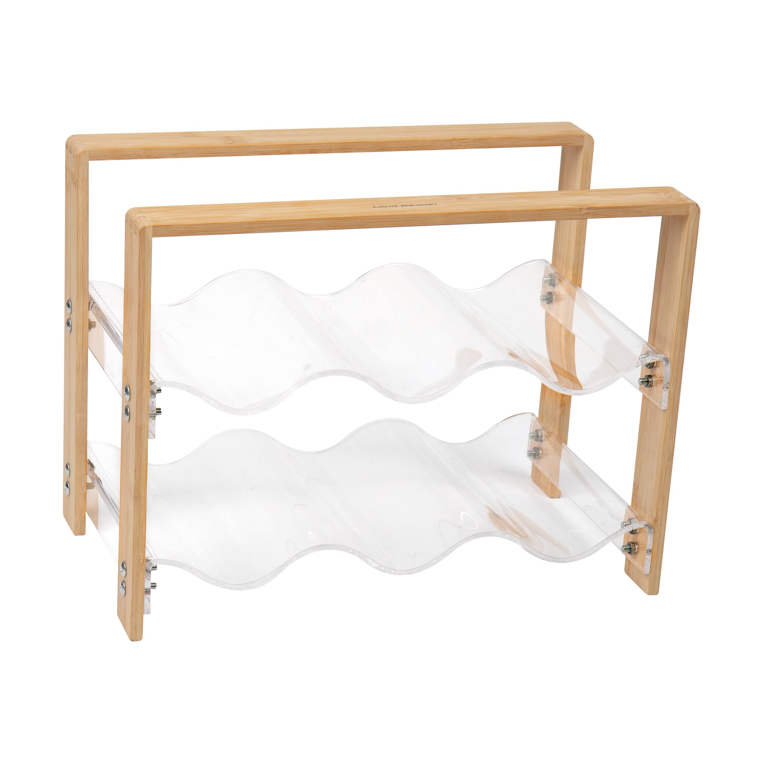 Mind Reader Modern Collection Bamboo & Acrylic 6 Bottle Wine Rack