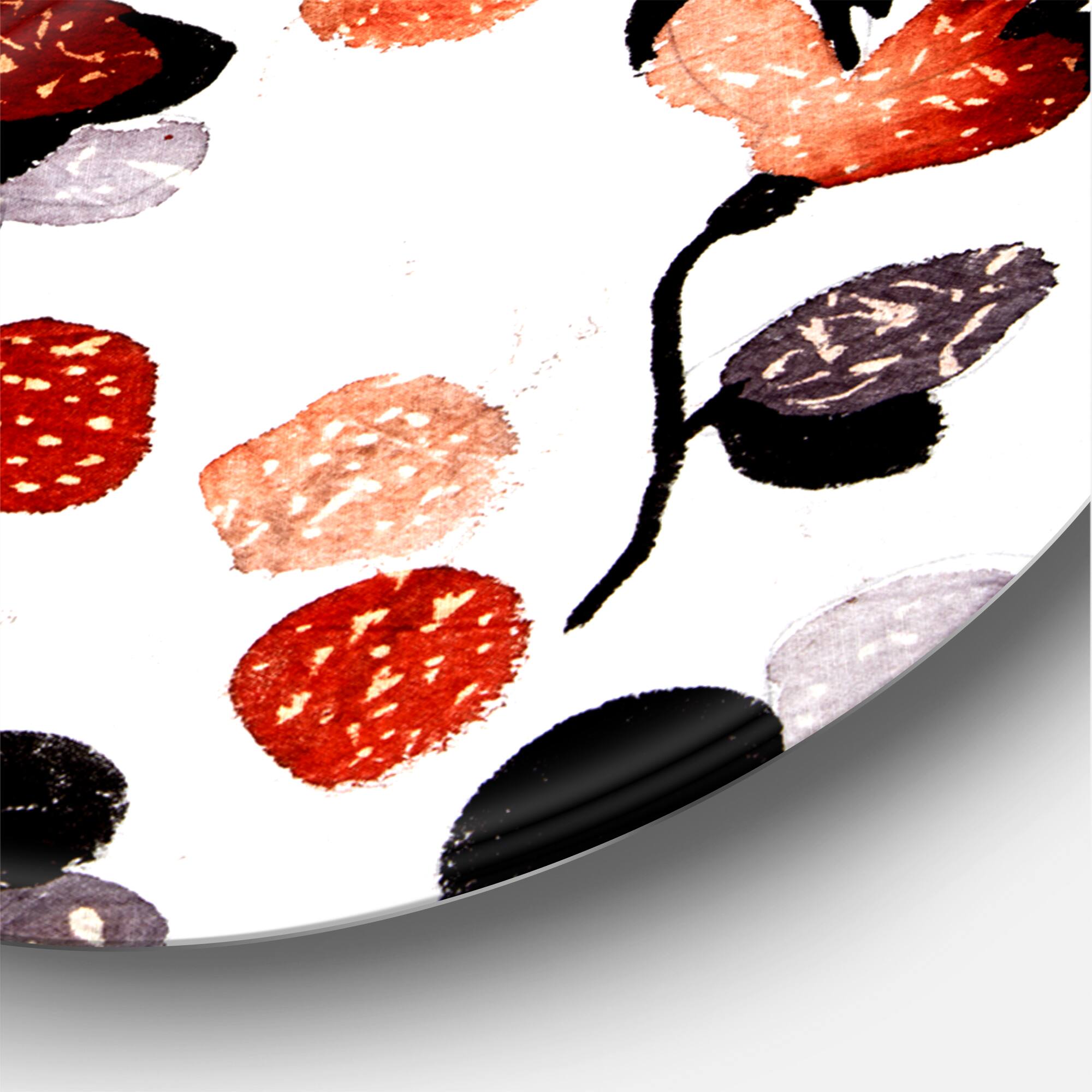 Designart - Modern Flower In Blue Red and Orange