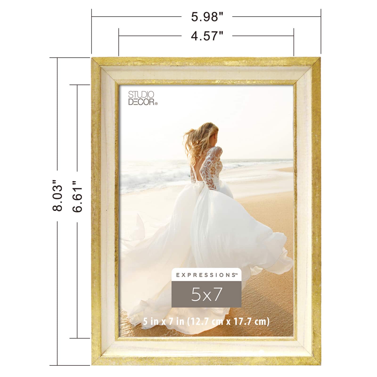 12 Pack: Cream &#x26; Gold Leaf 5&#x22; x 7&#x22; Frame, Expressions&#x2122; by Studio D&#xE9;cor&#xAE;