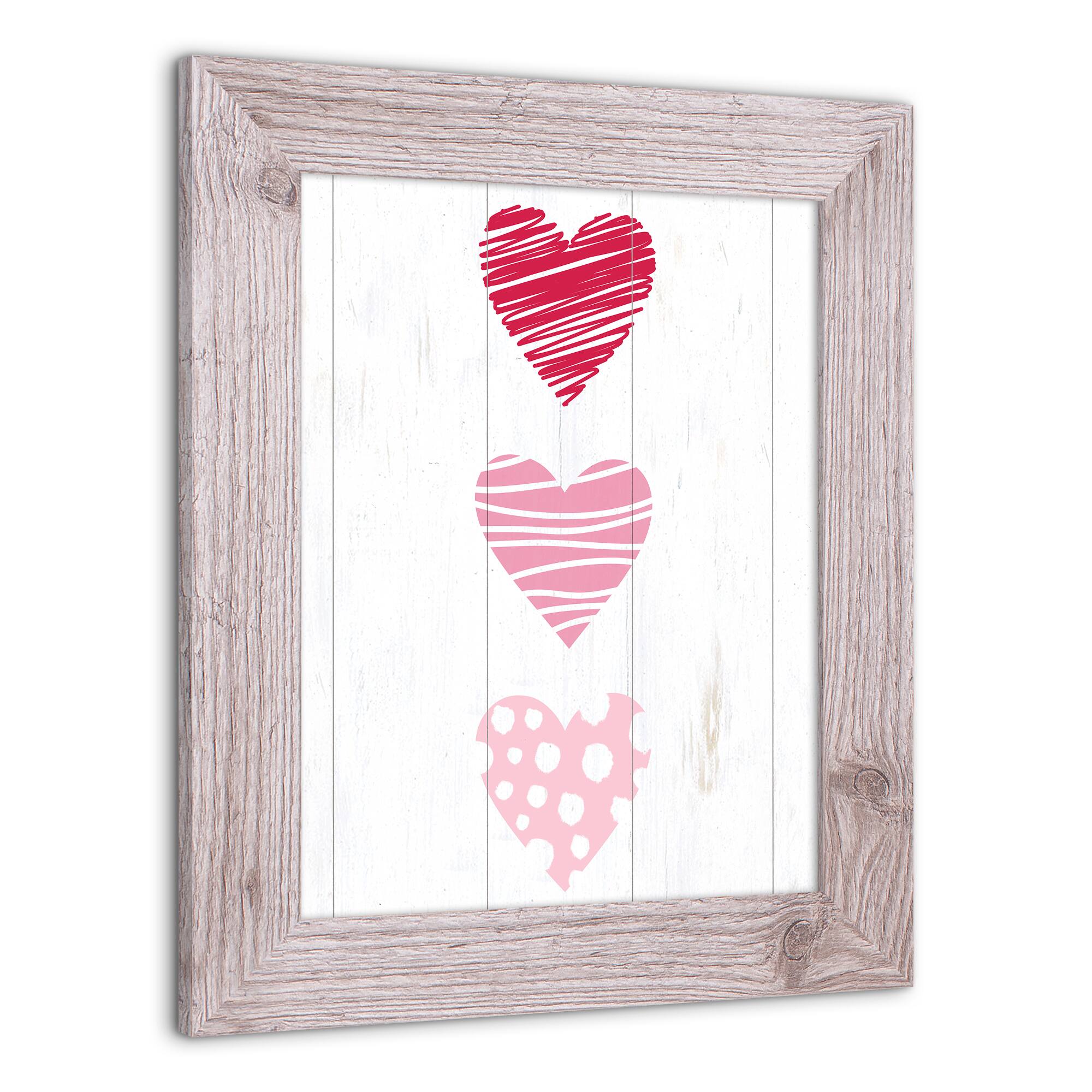 Tri Hearts Western White Framed Print