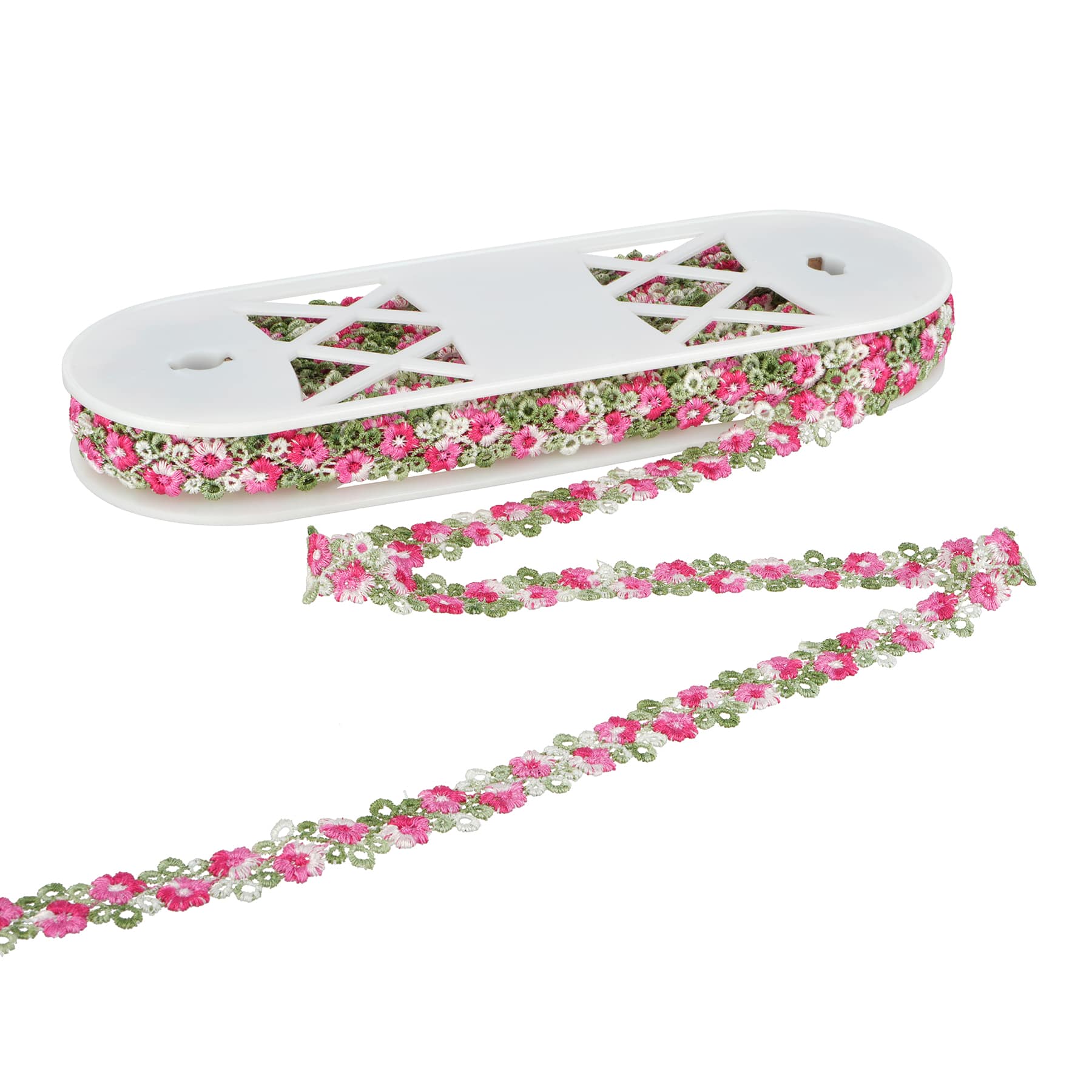 3/4&#x22; Pink Flower Crochet Embroidery Trim by Celebrate It&#xAE;