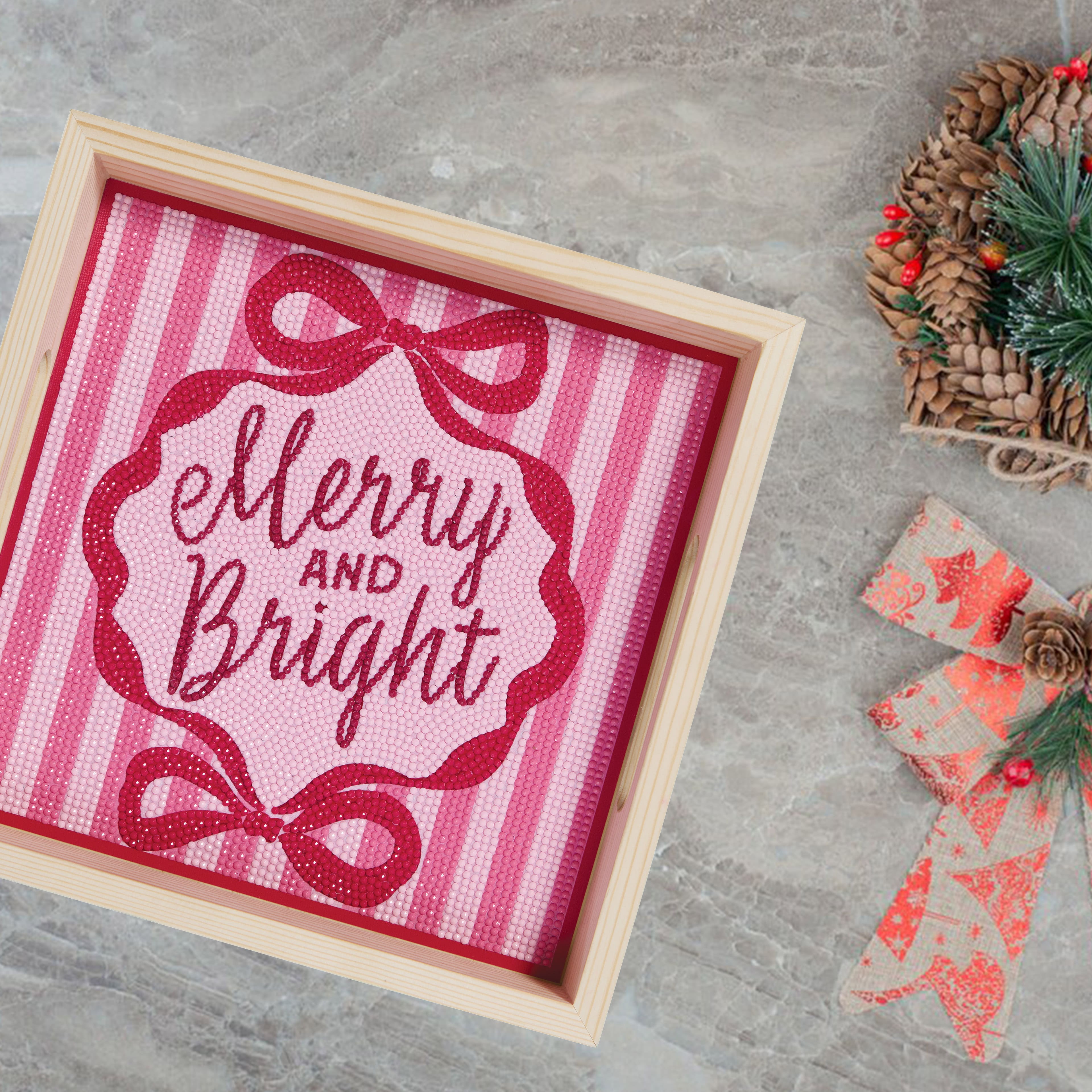 10&#x22; x 10&#x22; Merry &#x26; Bright Diamond Art Tray Kit by Make Market&#xAE;