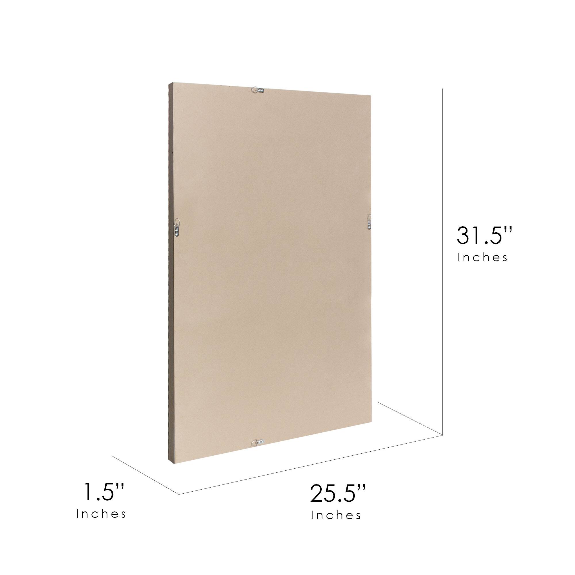 Head West 31.5&#x22; Silver Honeycomb Embossed Framed Beveled Wall Mirror
