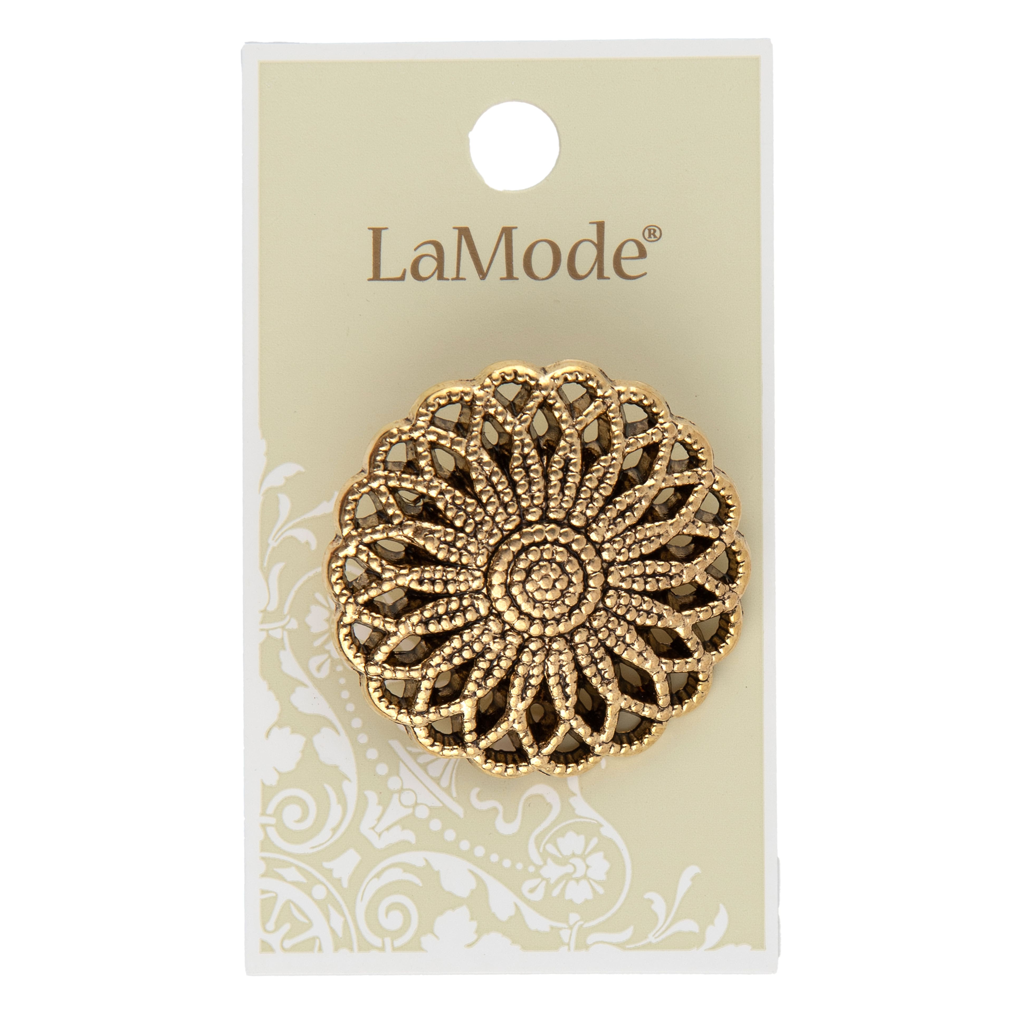 LaMode® 1 1/2 Gold Flower Button