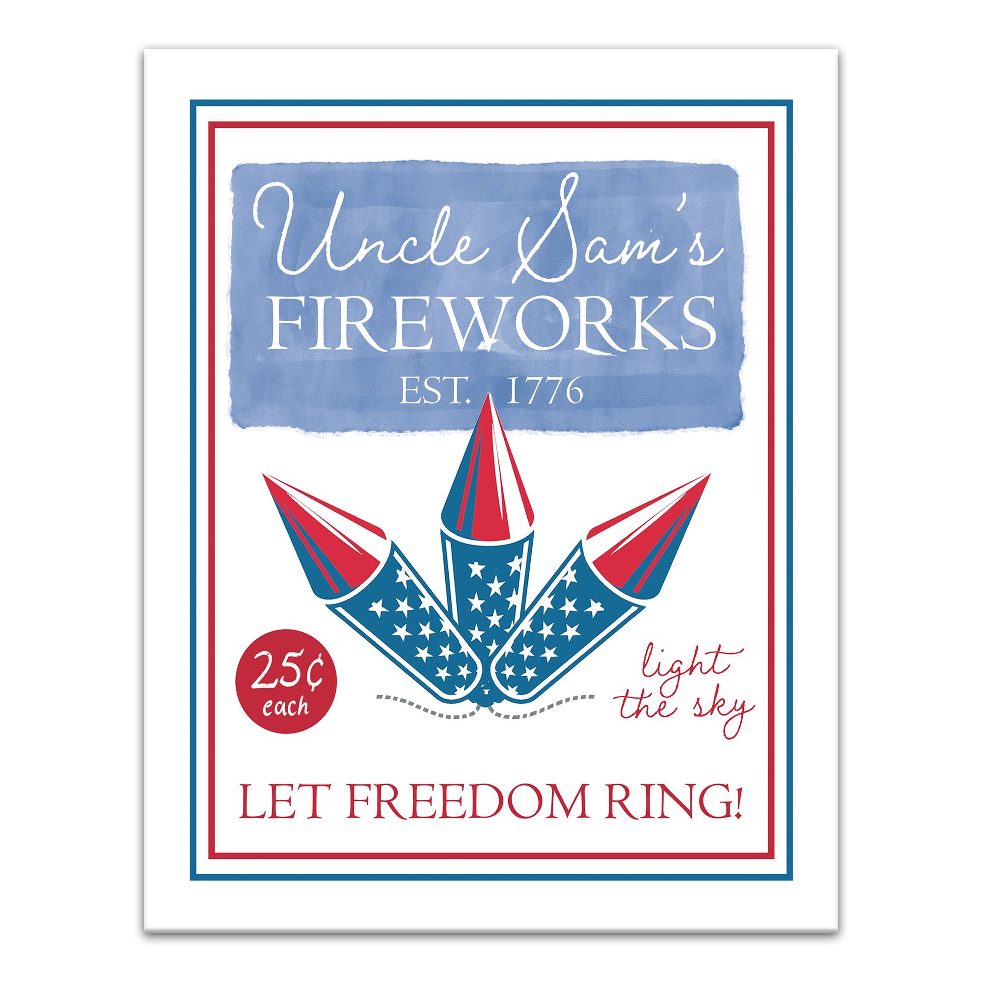 Uncle Sam&#x27;s Fireworks Canvas Wall Art