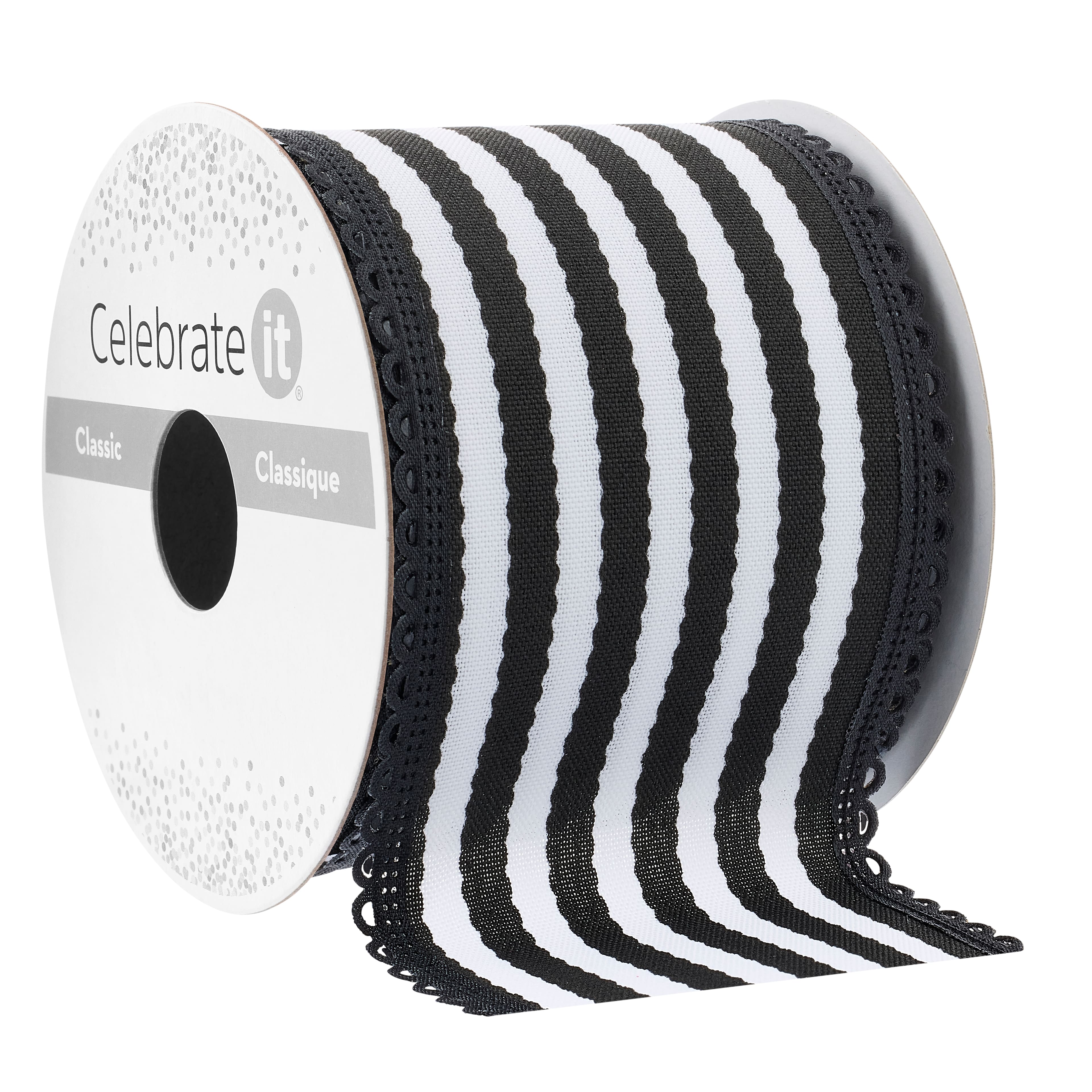 2.5&#x22; x 3yd. Taffeta Wired Striped Ribbon by Celebrate It&#x2122; Classic