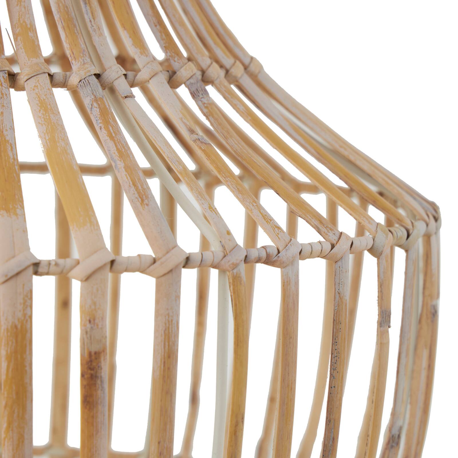 17" Brown Bamboo Handmade Open Frame Vase