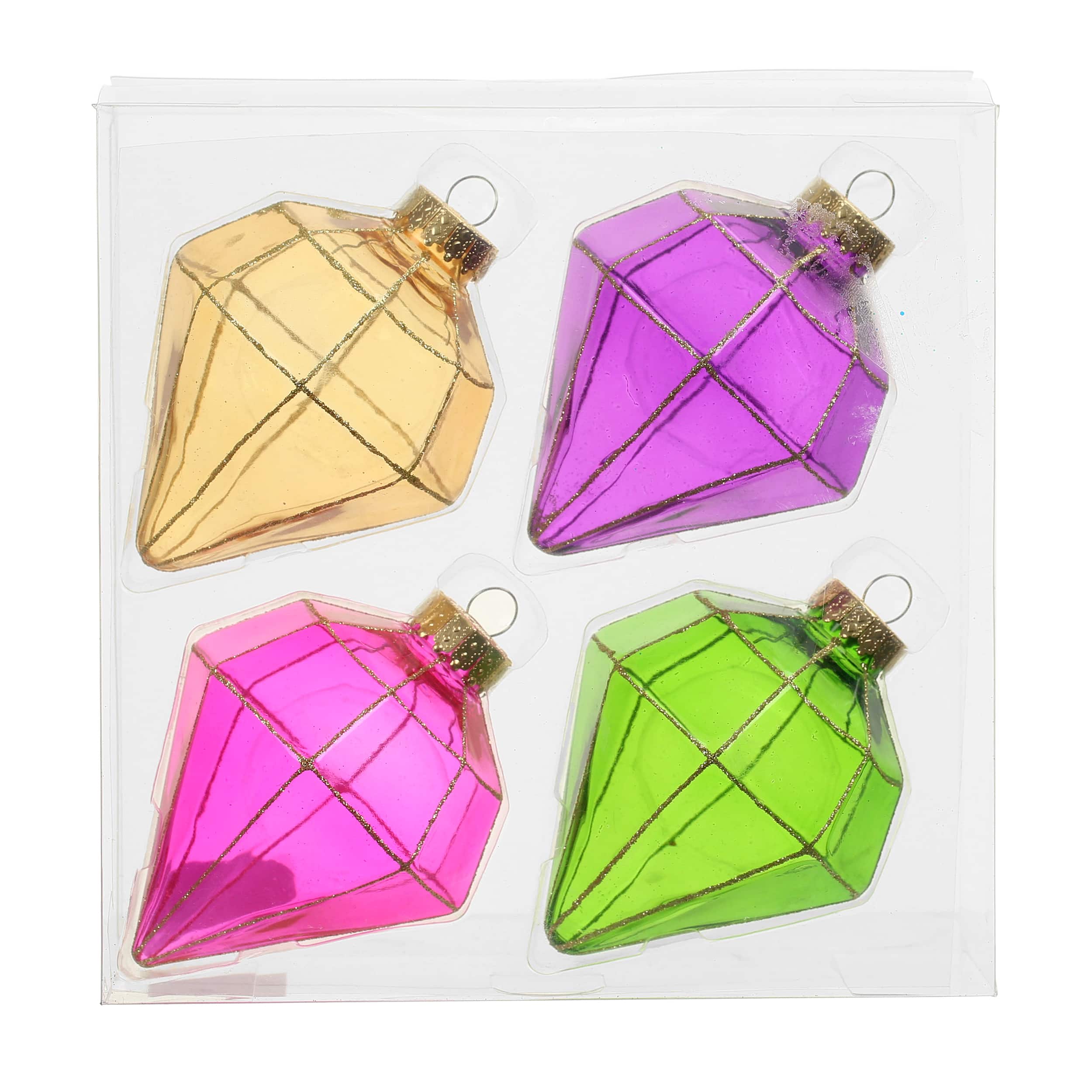 4 Pack 4.5" Plastic Diamond Ornaments by Ashland®