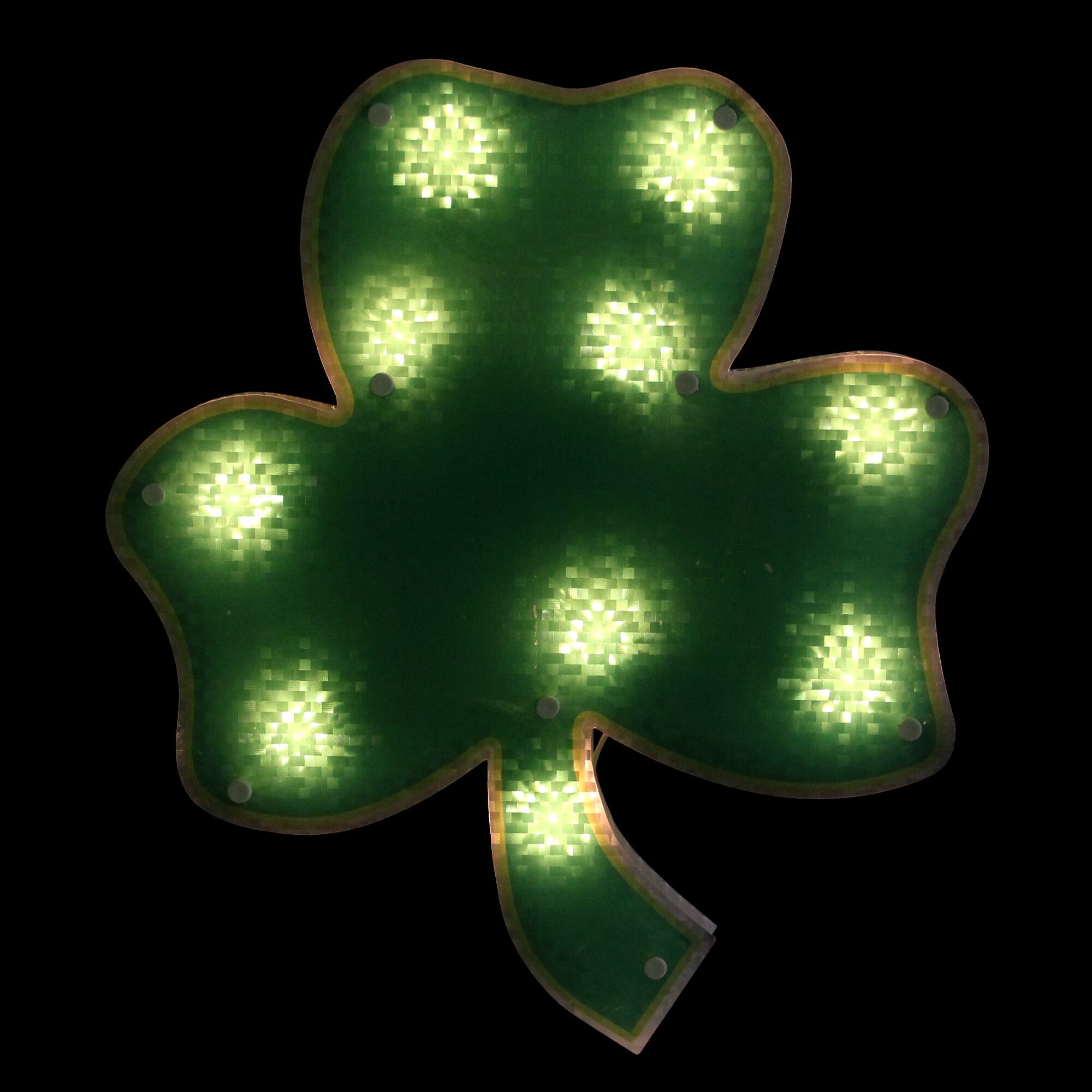 14" St. Patrick's Day Shamrock Lighted Window Silhouette Decoration