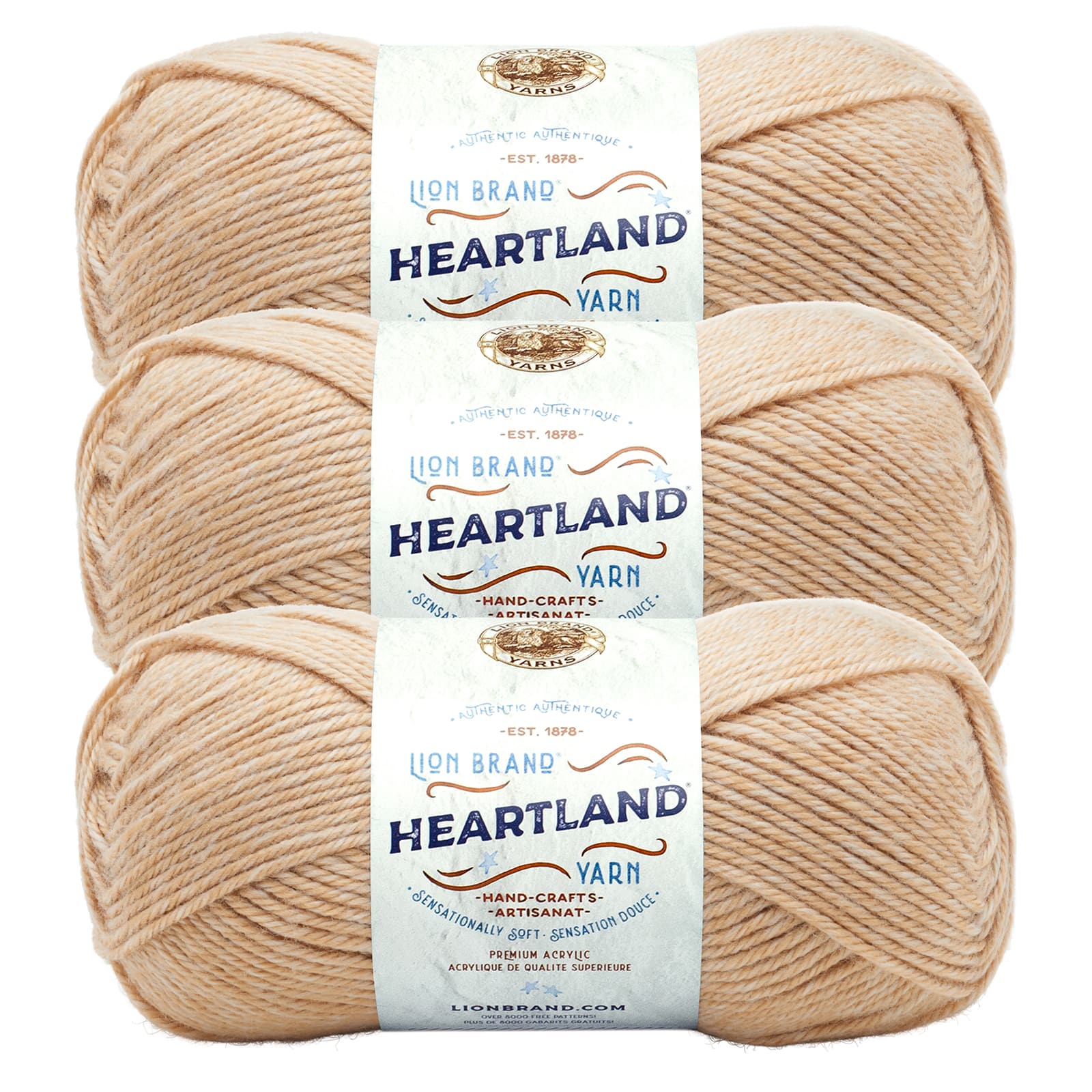 Lion Brand Yarn Heartland 100 Percent Acrylic Yarn, 3 Pack, Other