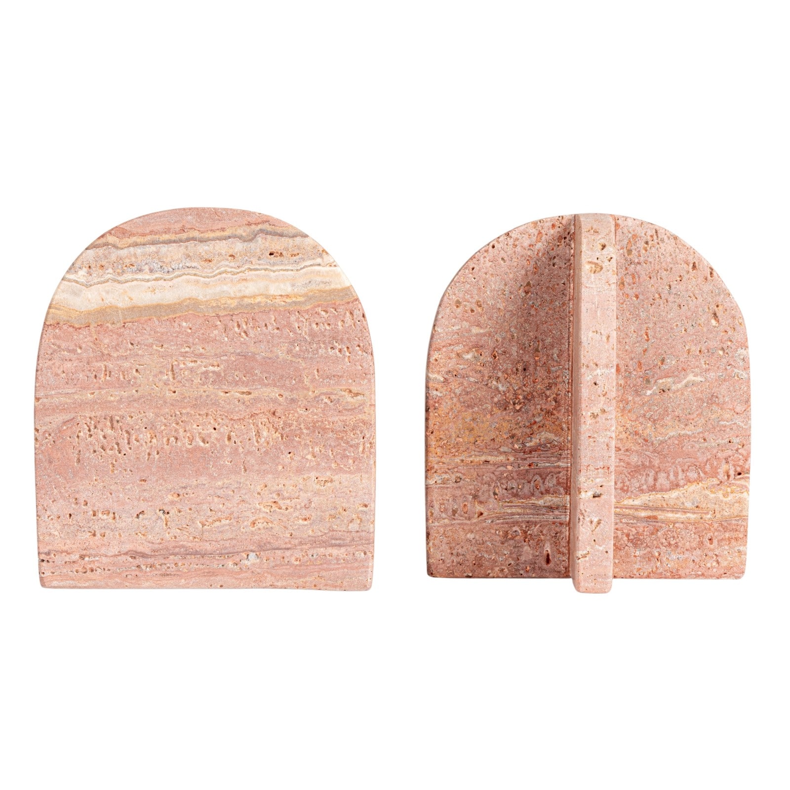 Hello Honey&#xAE; 6&#x22; Crimson Archways Travertine Bookend Set