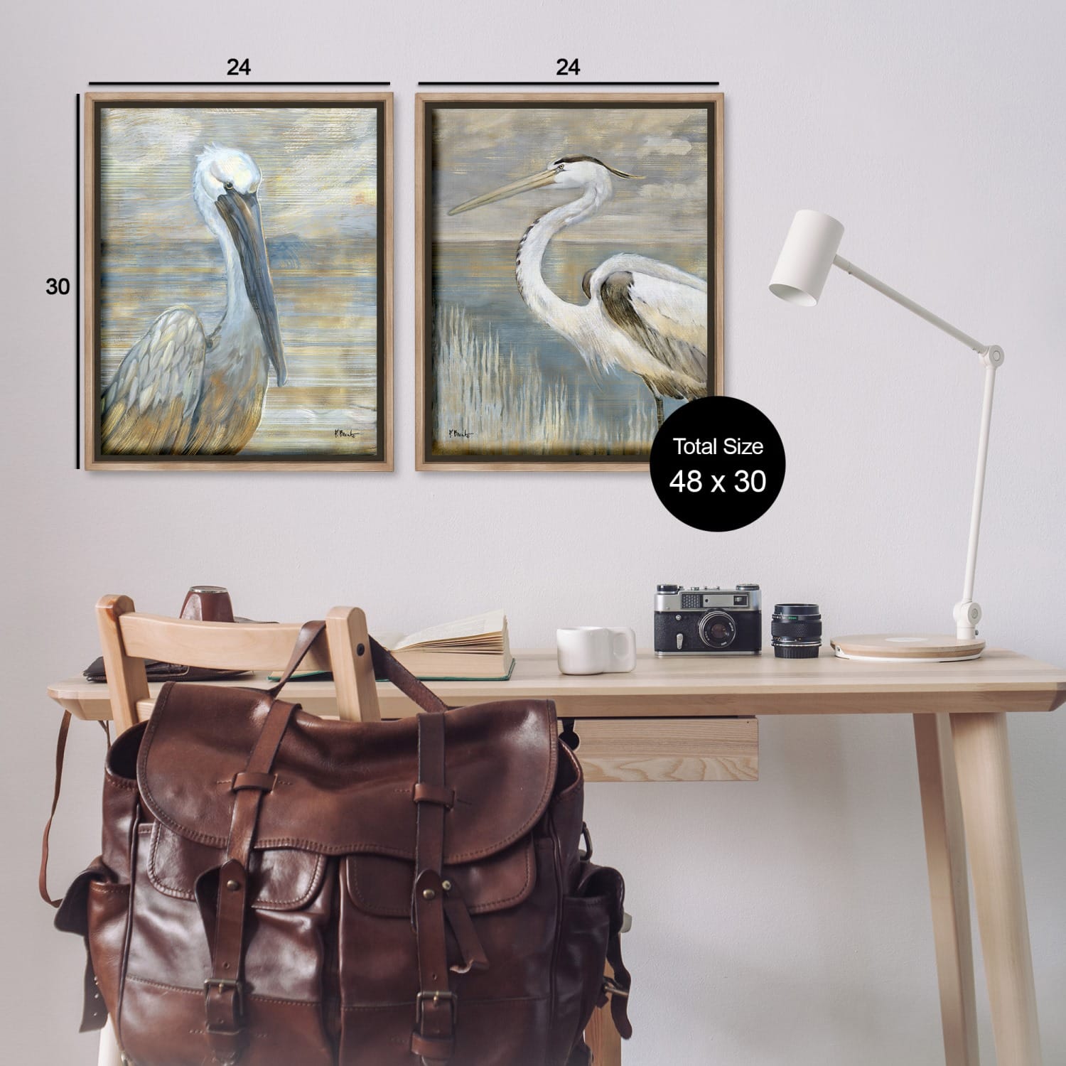 Stupell Industries Sea Birds Abstract Beach Floater Framed Art Set