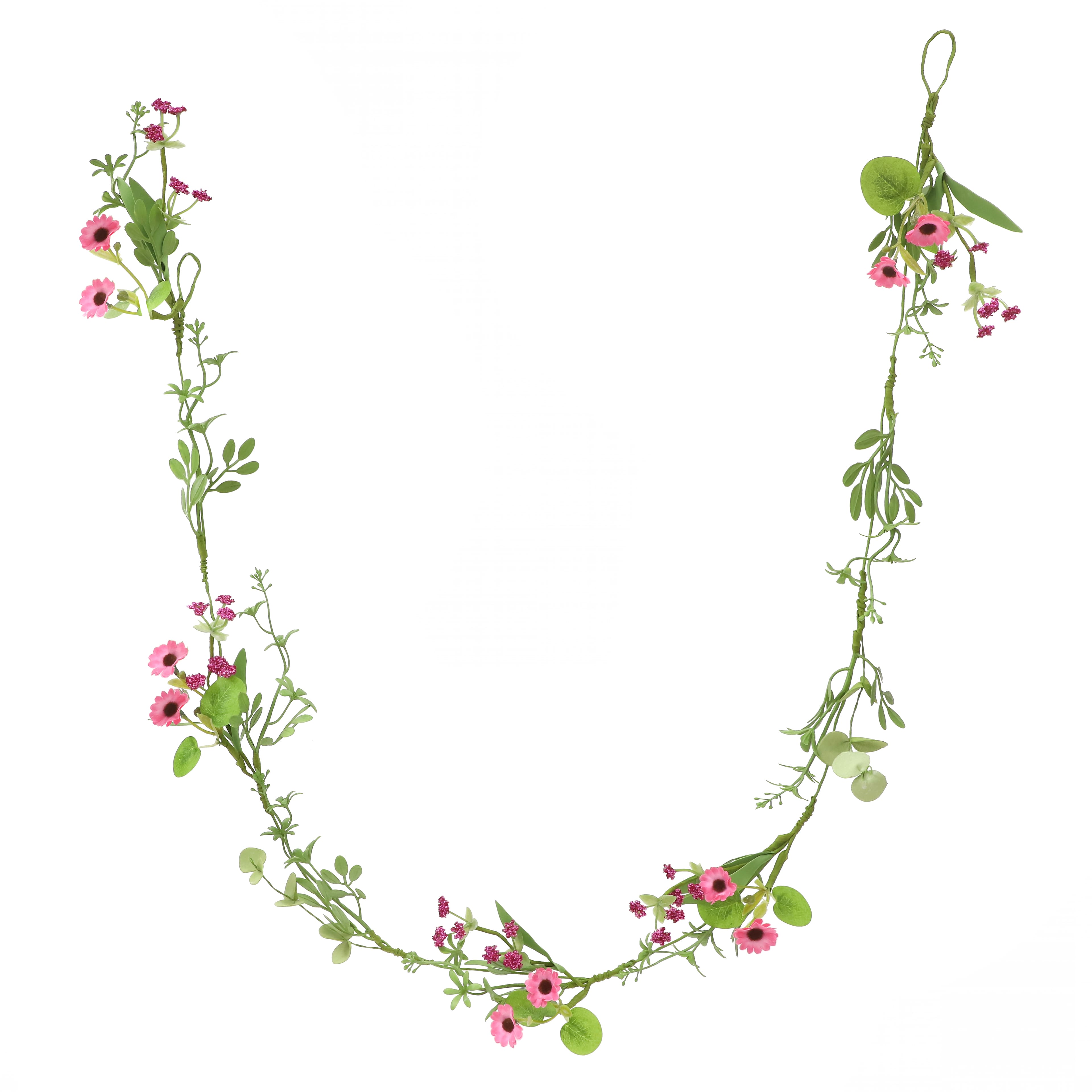 5ft. Pink Daisy & Berry Coiled Garland by Ashland®