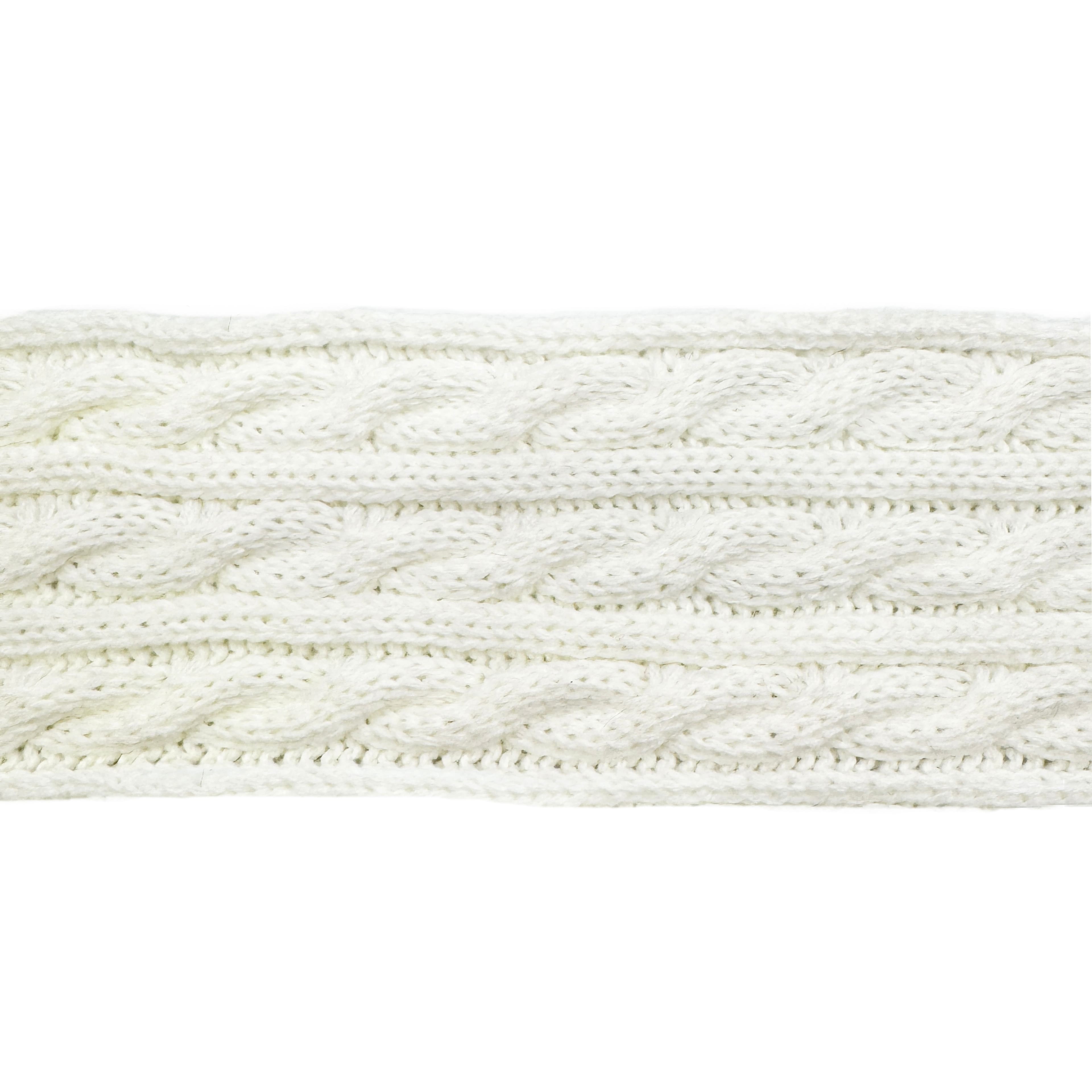 3.5&#x22; x 9ft. White Cable Knit Ribbon by Celebrate It&#xAE;