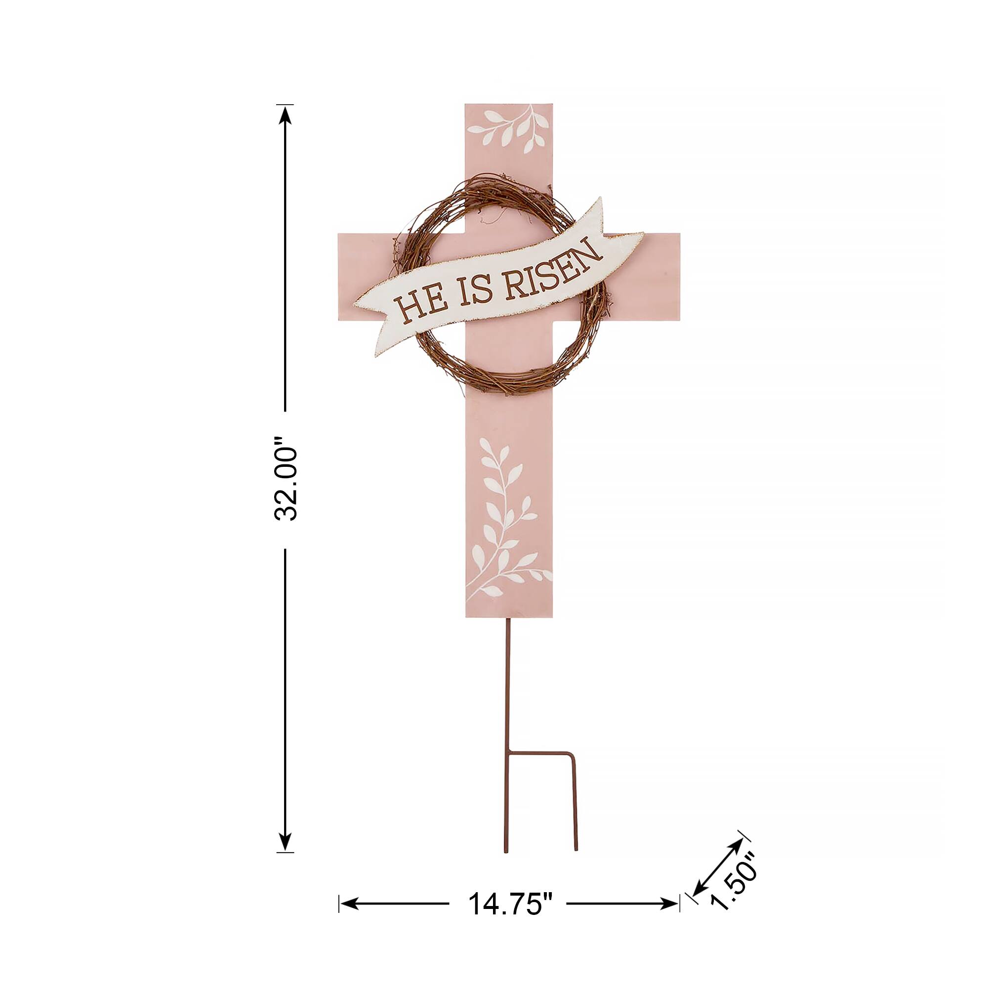 Glitzhome&#xAE; 32&#x22; Easter He is Risen Yard Stake