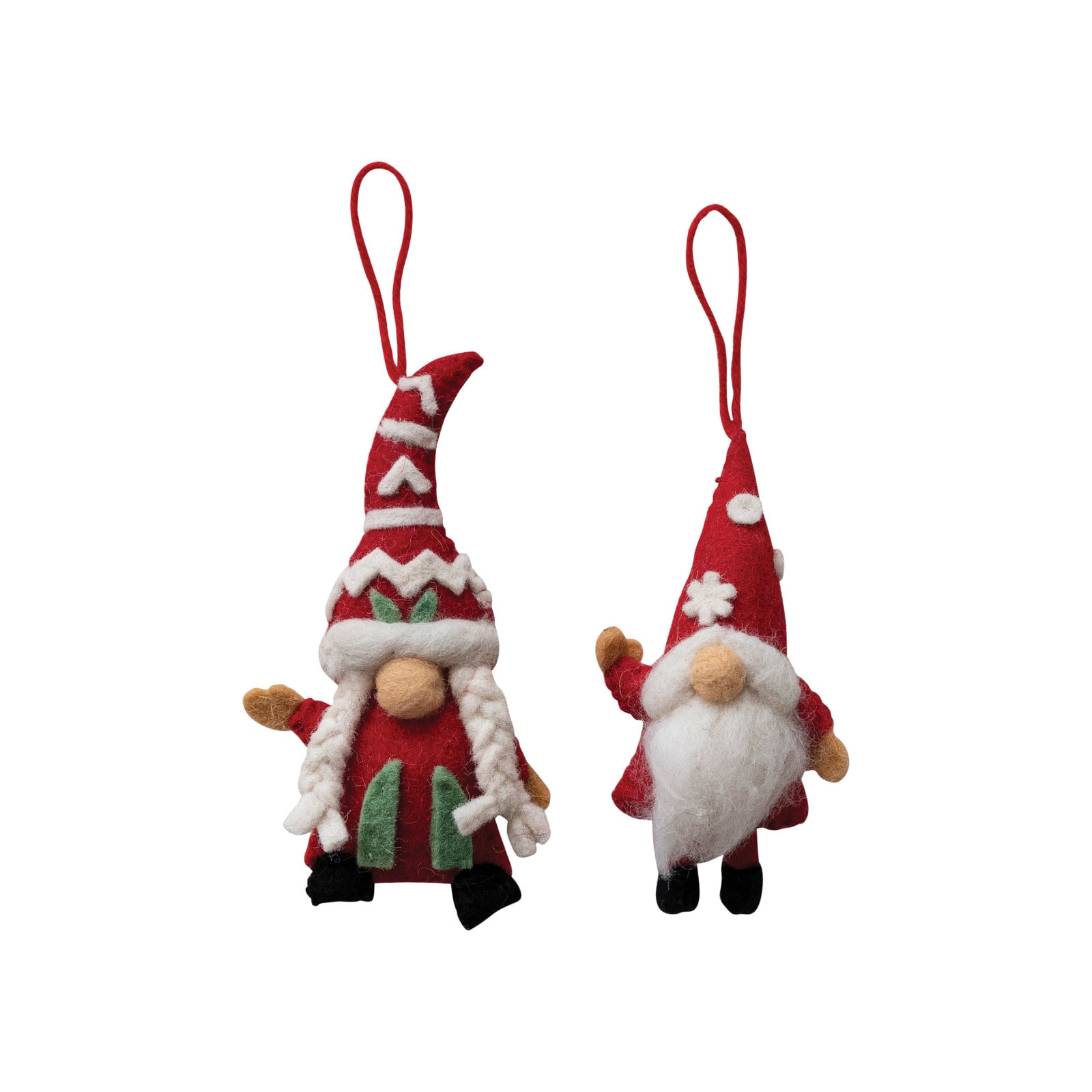 Hello Honey&#xAE; Handmade Wool Felt Gnome Ornament Set with Applique