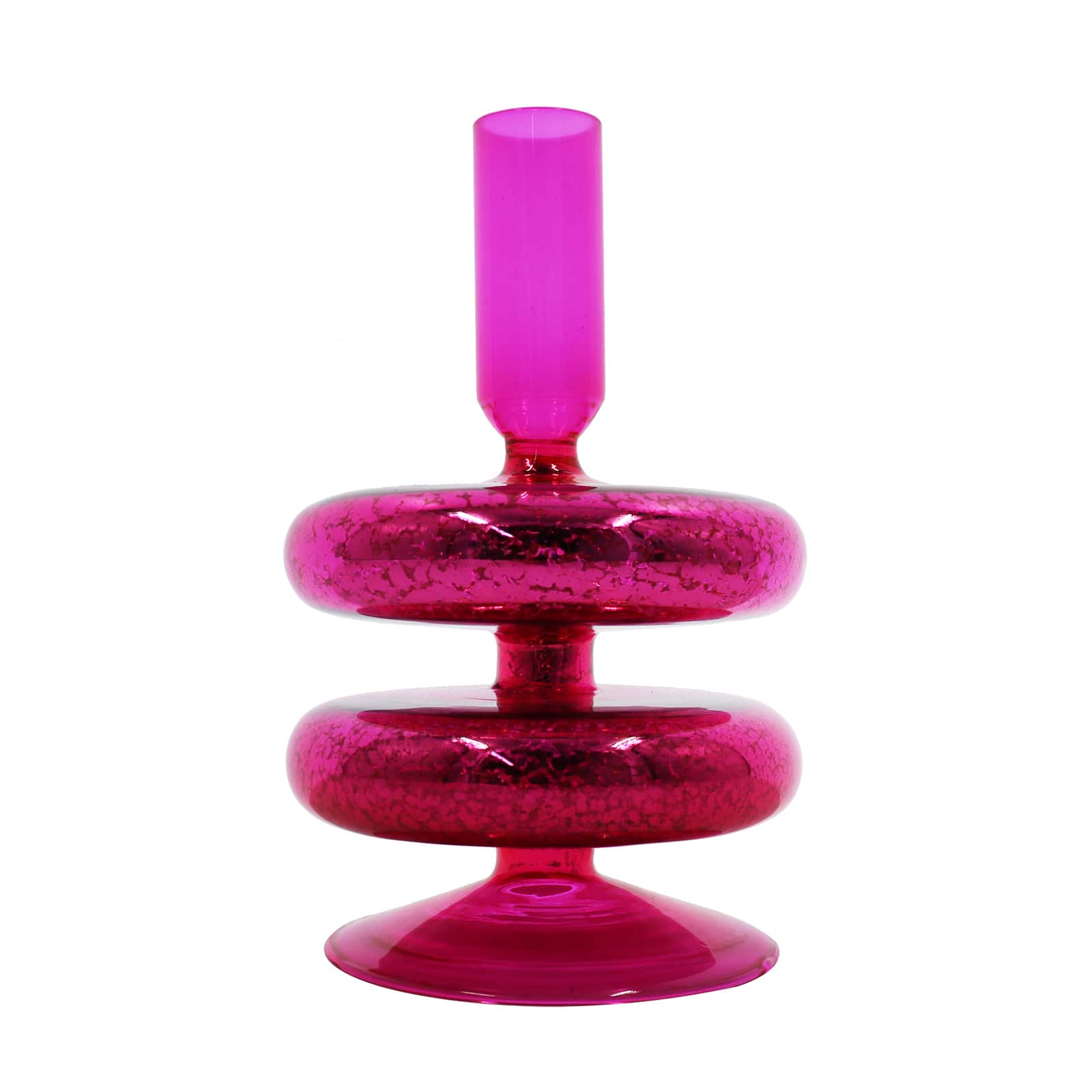 6&#x22; Dark Pink Mercury Glass Taper Candle Holder by Ashland&#xAE;