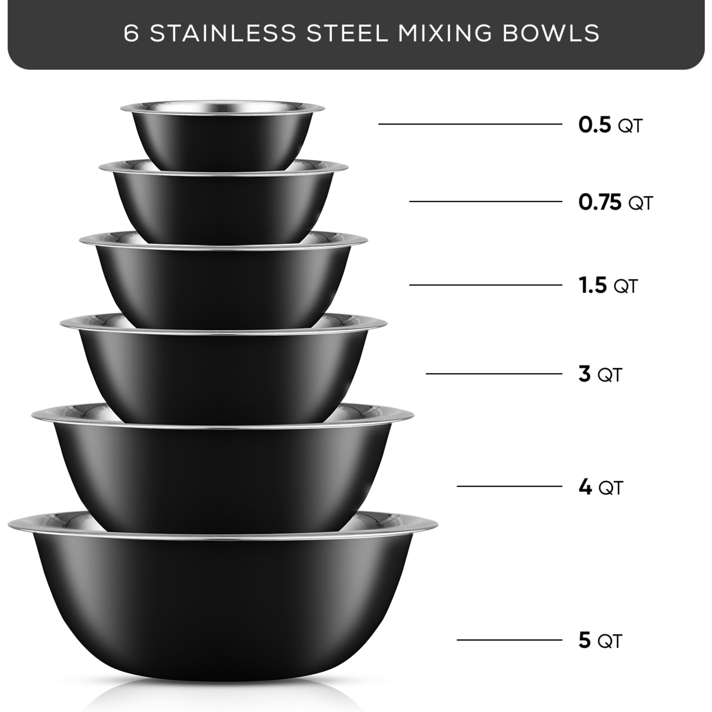 JoyJolt&#xAE; Stainless Steel Mixing Bowl Set