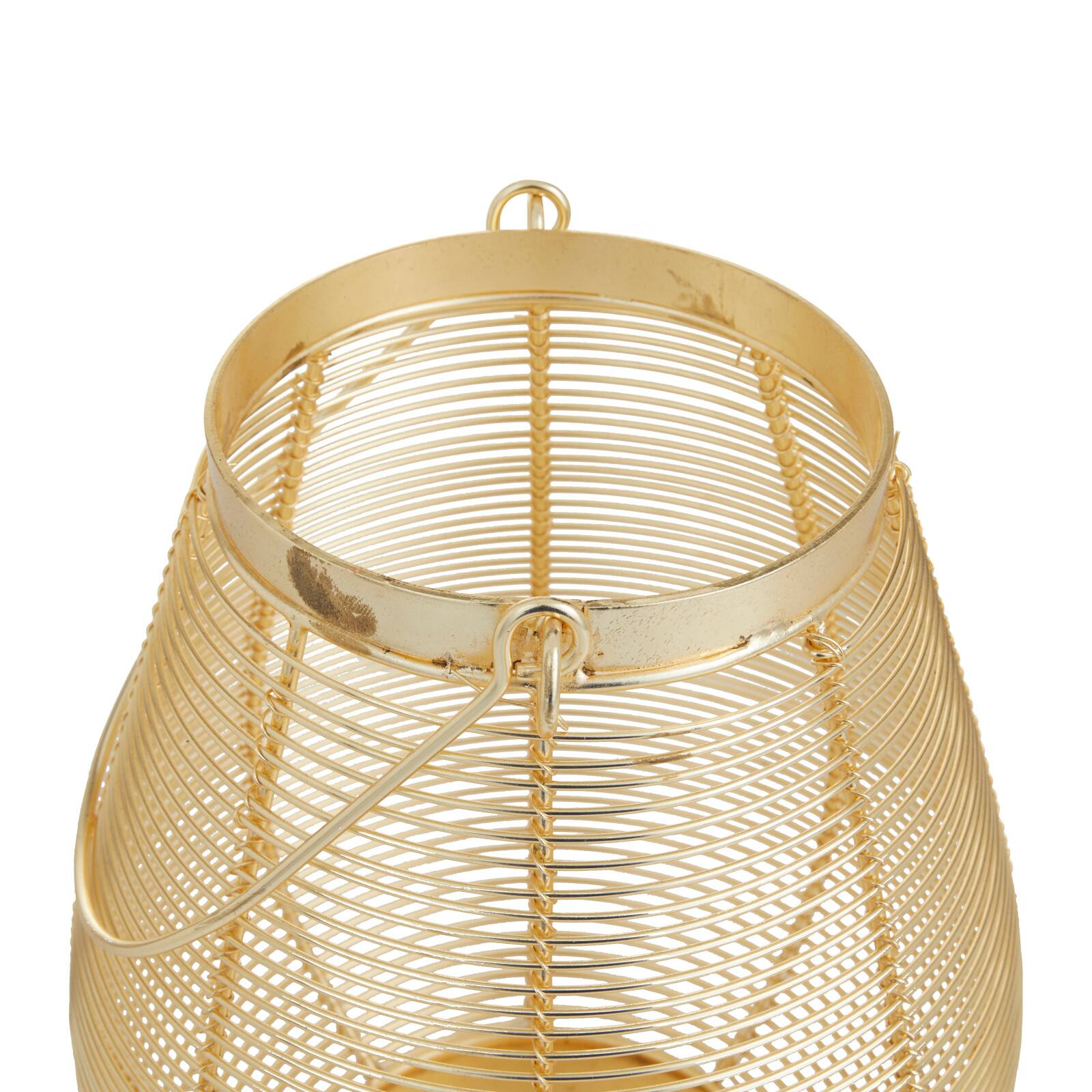 Gold Iron Glam Lantern, 11&#x22; x 8&#x22; x 8&#x22;