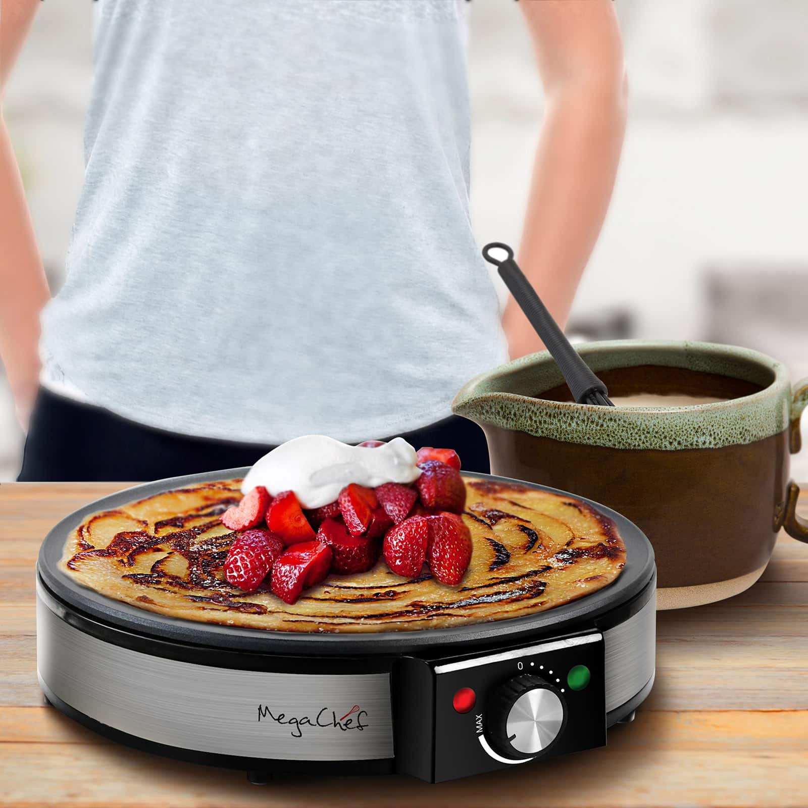 MegaChef Nonstick Crepe and Pancake Maker Breakfast Griddle