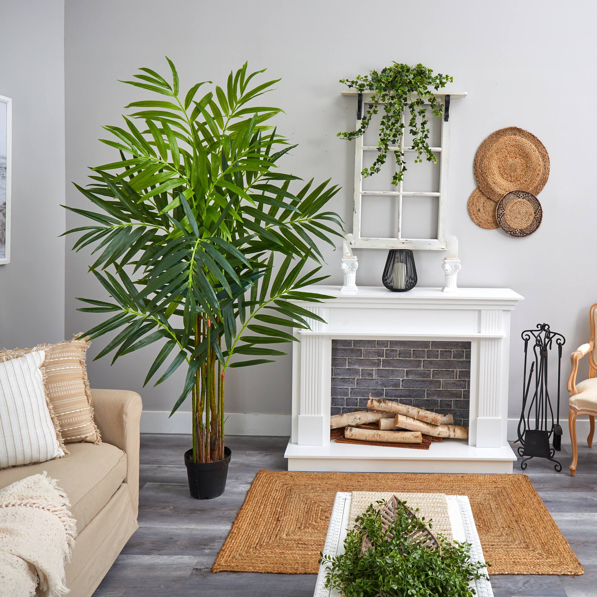 8ft. Potted King Palm Artificial Tree