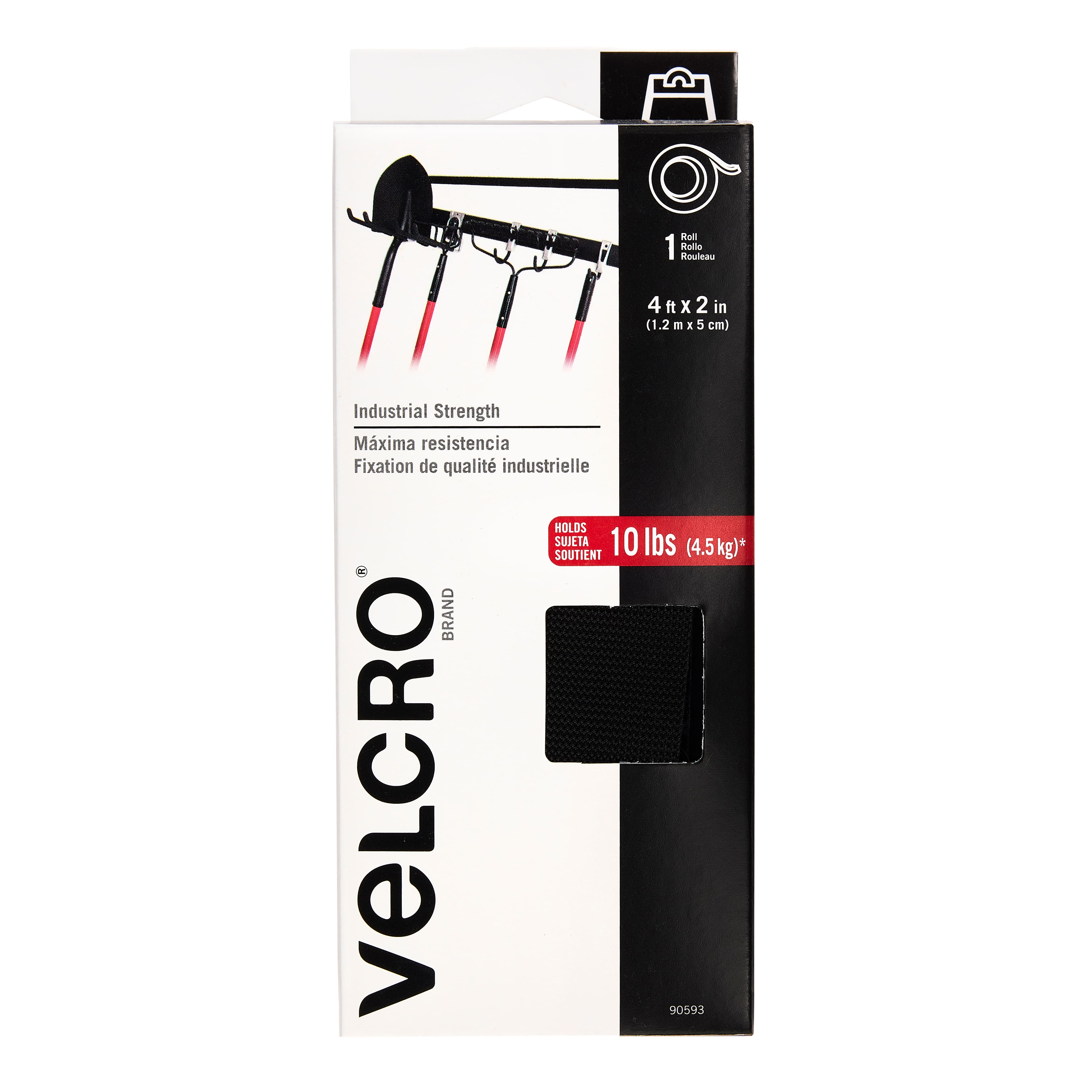 6 Pack: VELCRO&#xAE; Brand Black Industrial Strength Tape, 4ft.