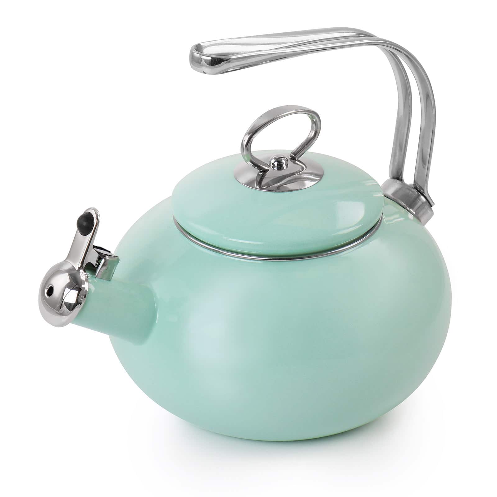 Martha Stewart 1.5qt. Mint Enamel on Steel Stovetop Tea Kettle