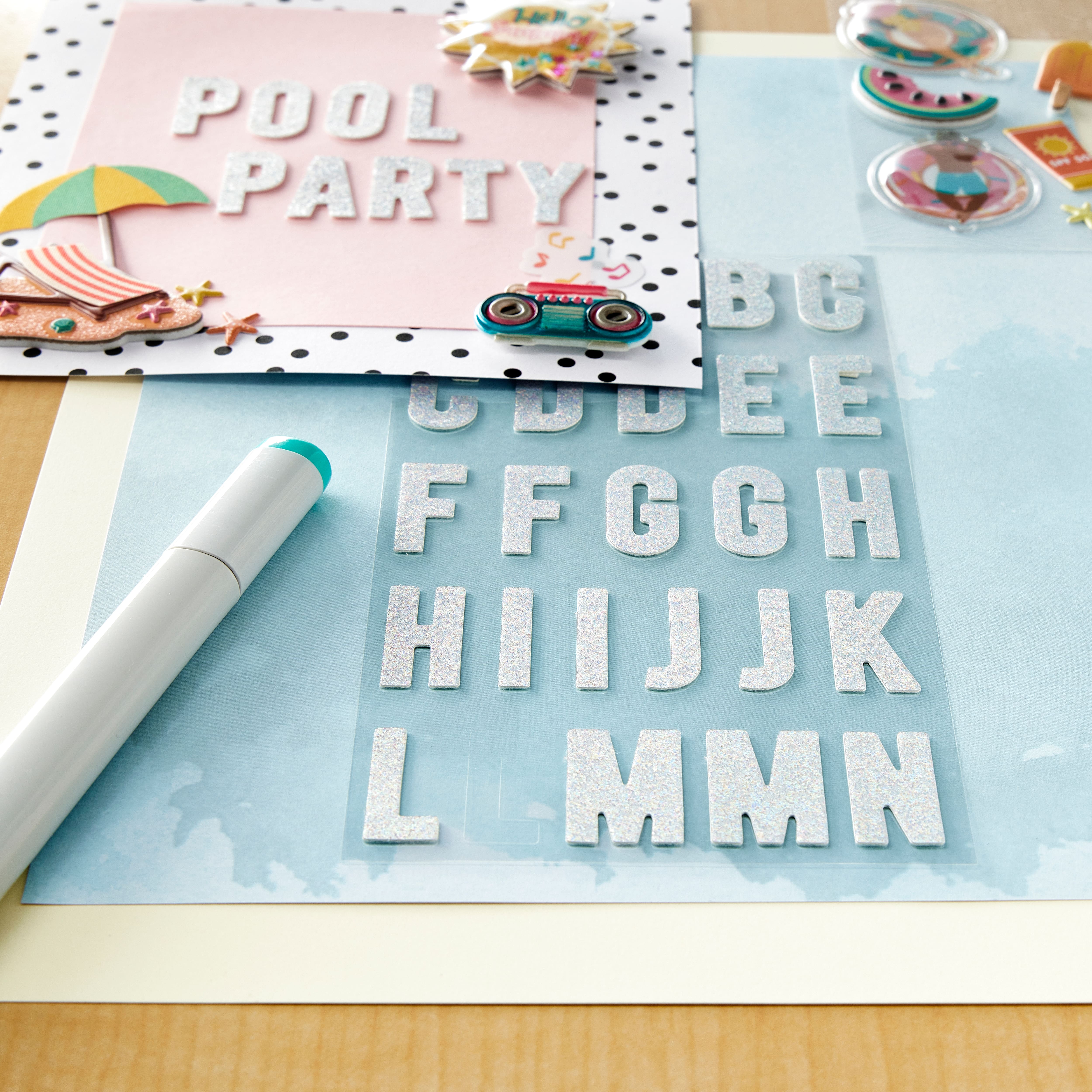 12 Pack: Fine Iridescent Glitter Stickers Stickers by Recollections™