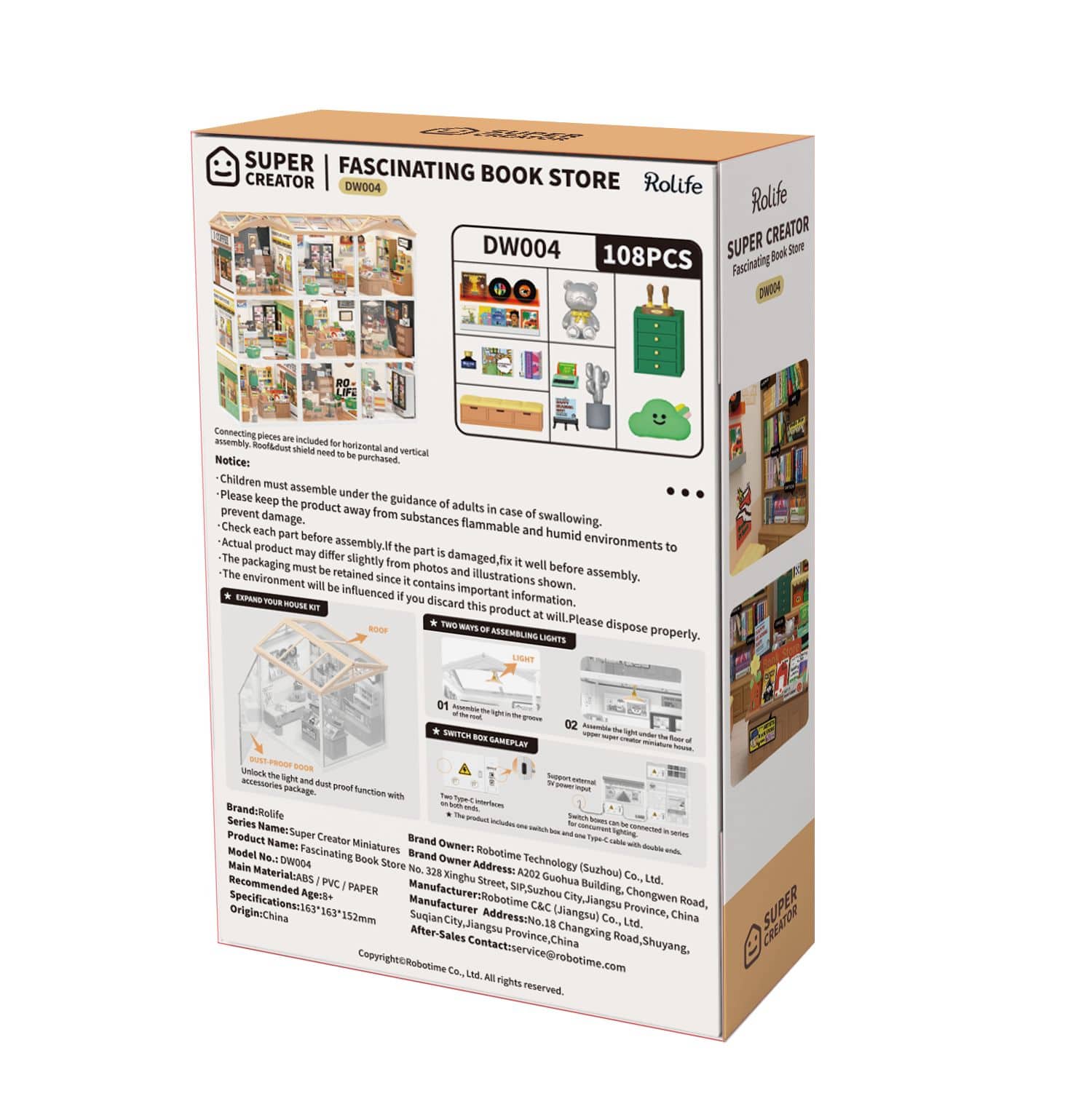 Rolife® Super Creator Fascinating Book Store DIY Miniature Kit