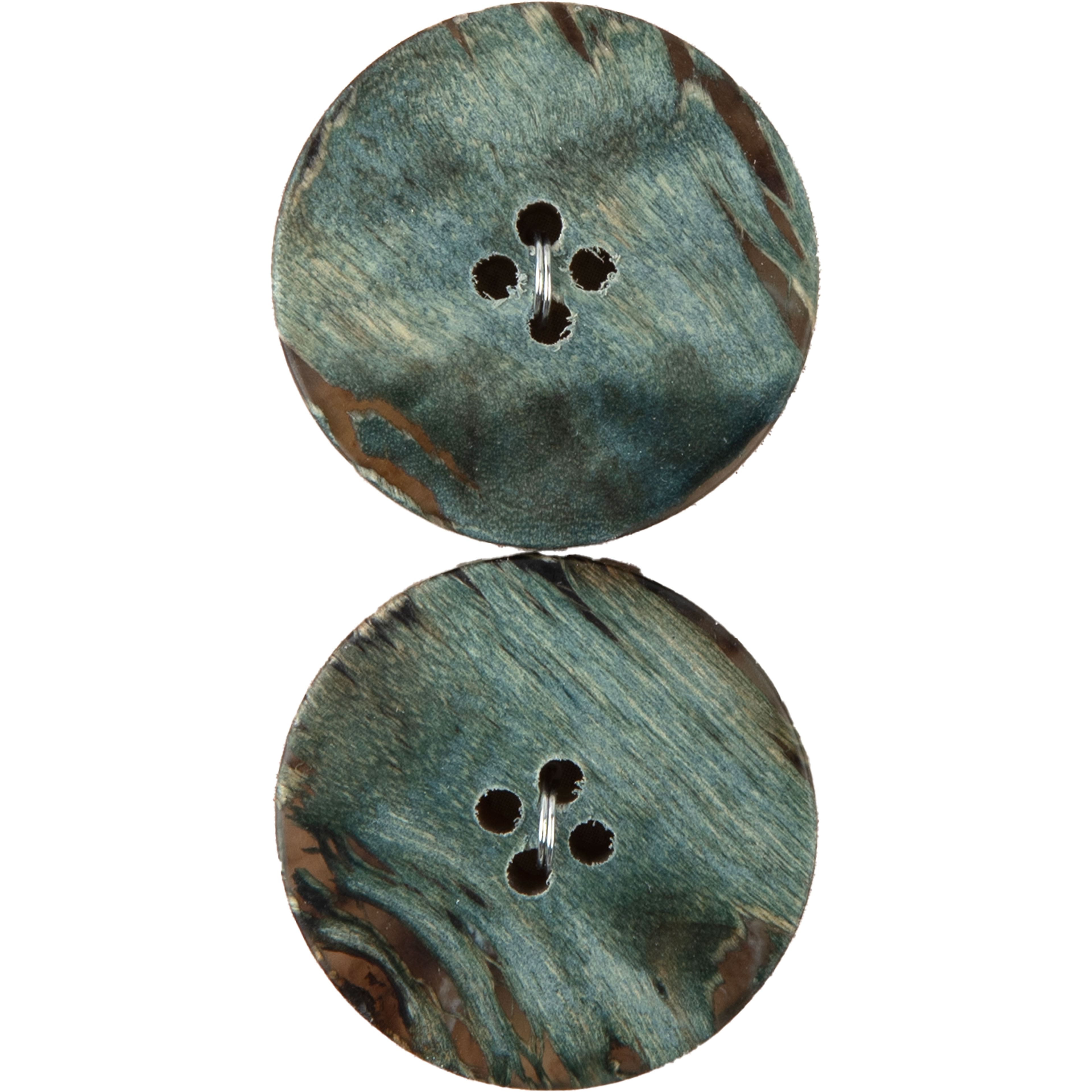 Organic Elements 1 1/8&#x22; Green Wood Buttons, 2ct.