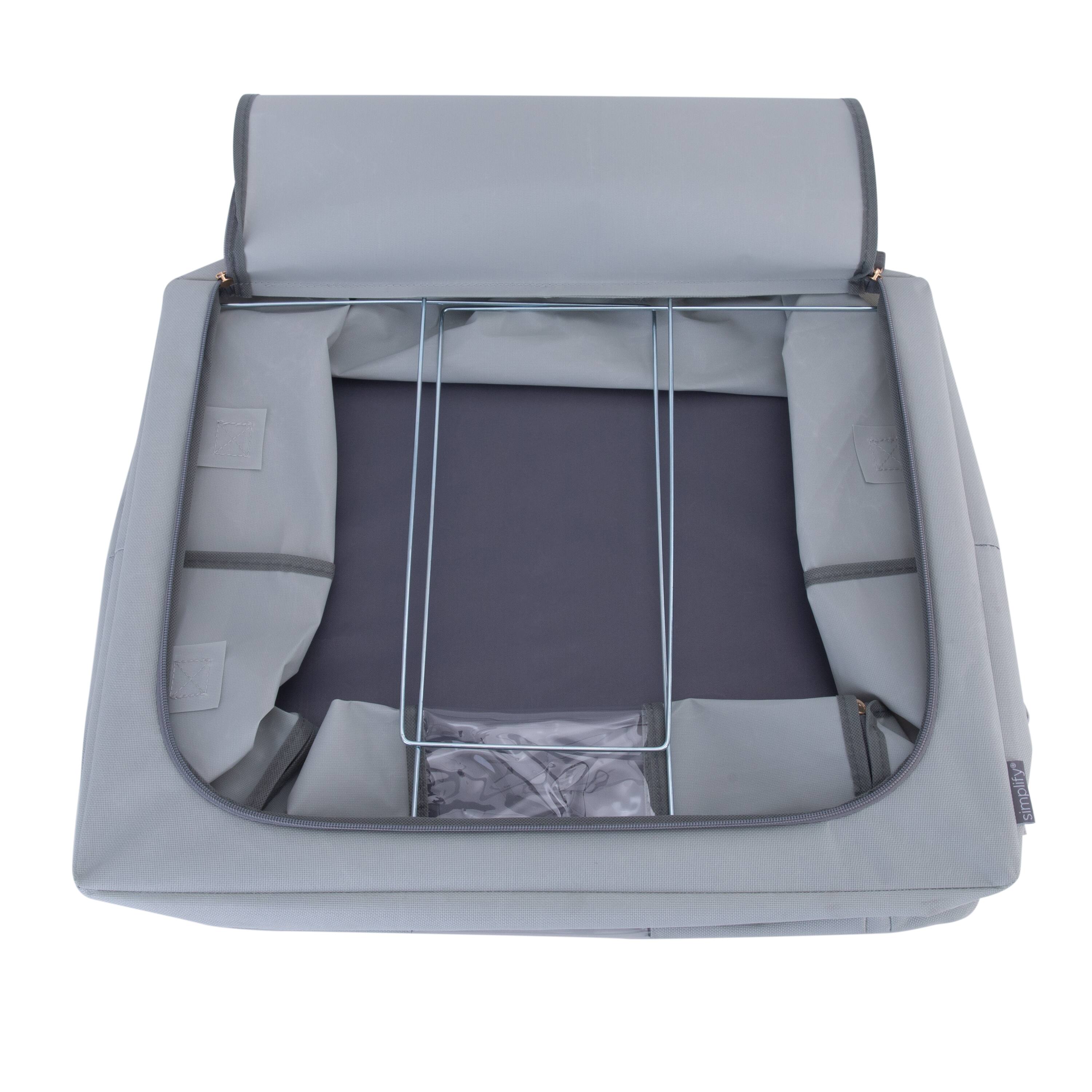 Simplify Gray Collapsible Storage Box with Handles