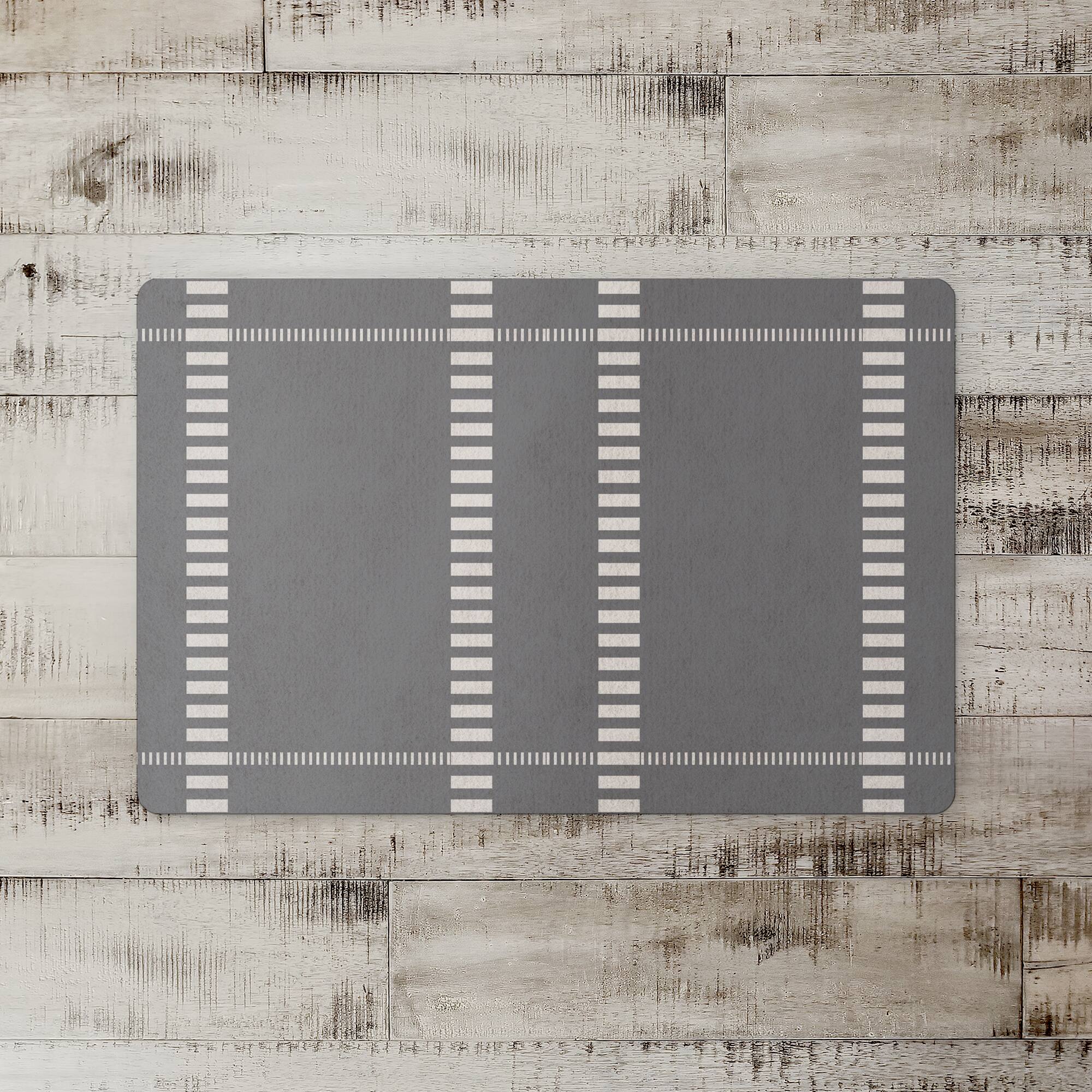 Striped Dashed Lines Floor Mat