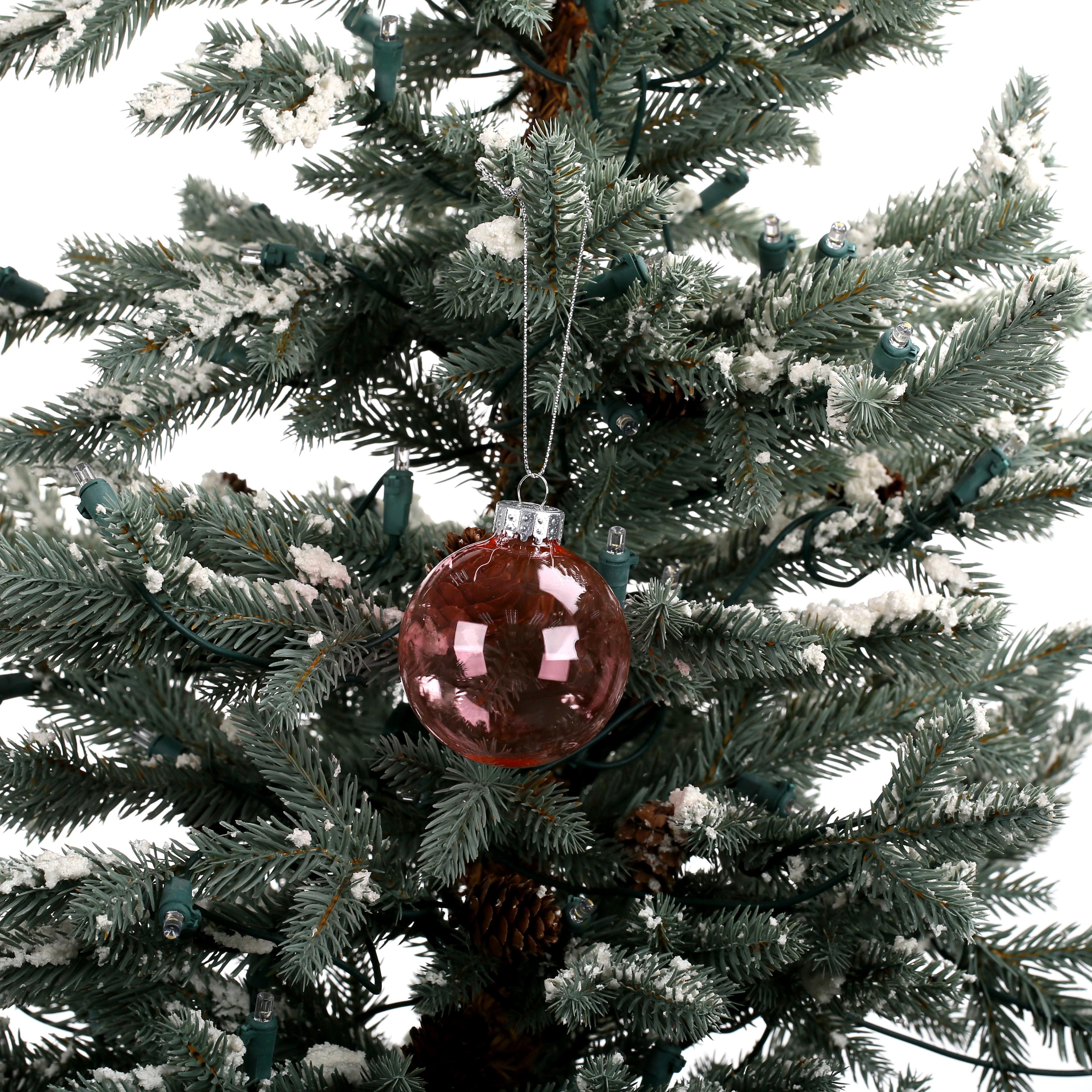 8 Pack 2.5&#x22; Clear Color Glass Ball Ornaments by Ashland&#xAE;