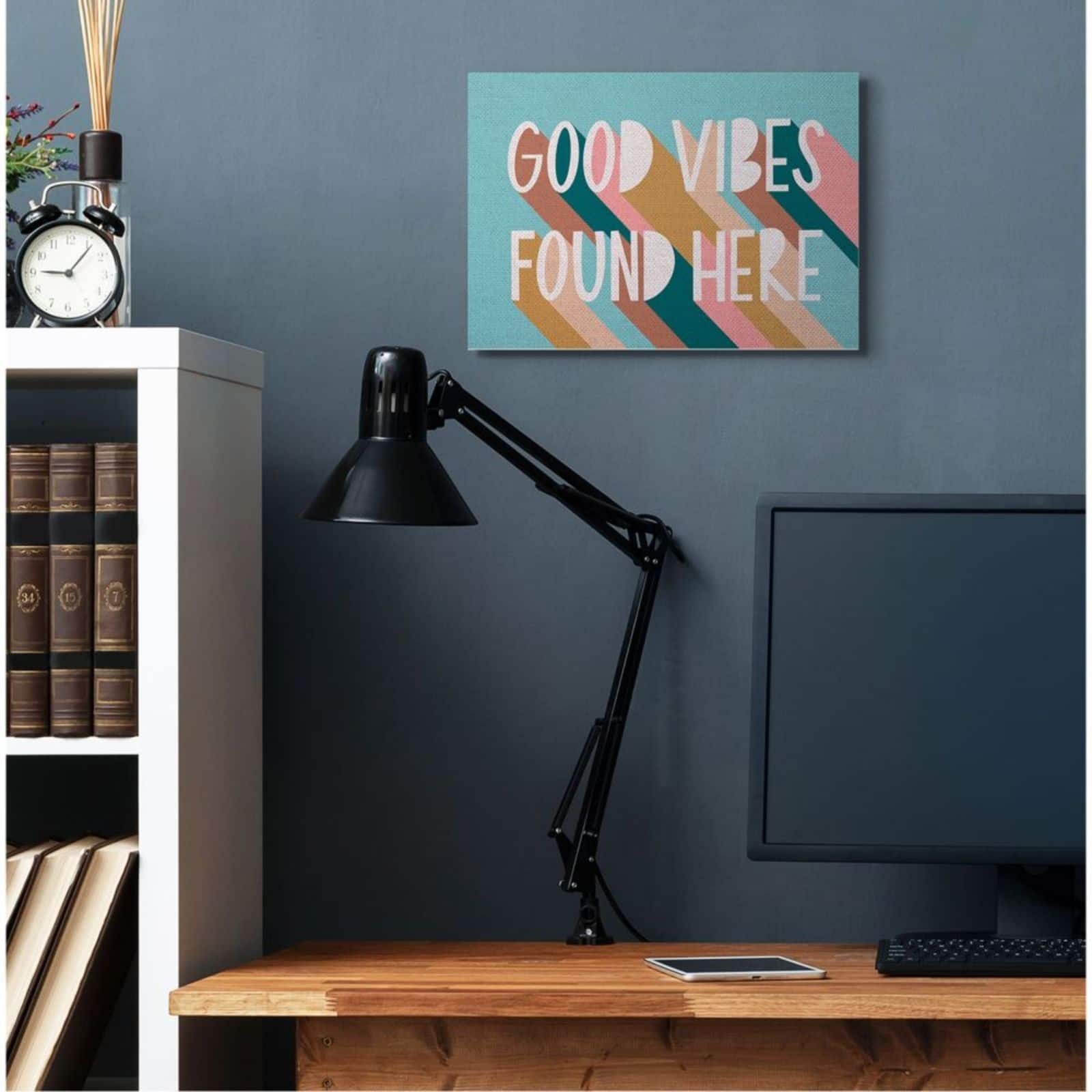 Stupell Industries Good Vibes Found Here Pastel Color Pop Canvas Wall Art