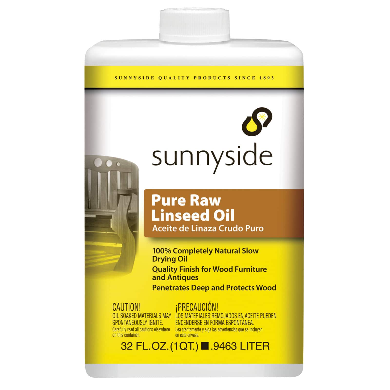 Sunnyside Raw Linseed Oil, 32oz.