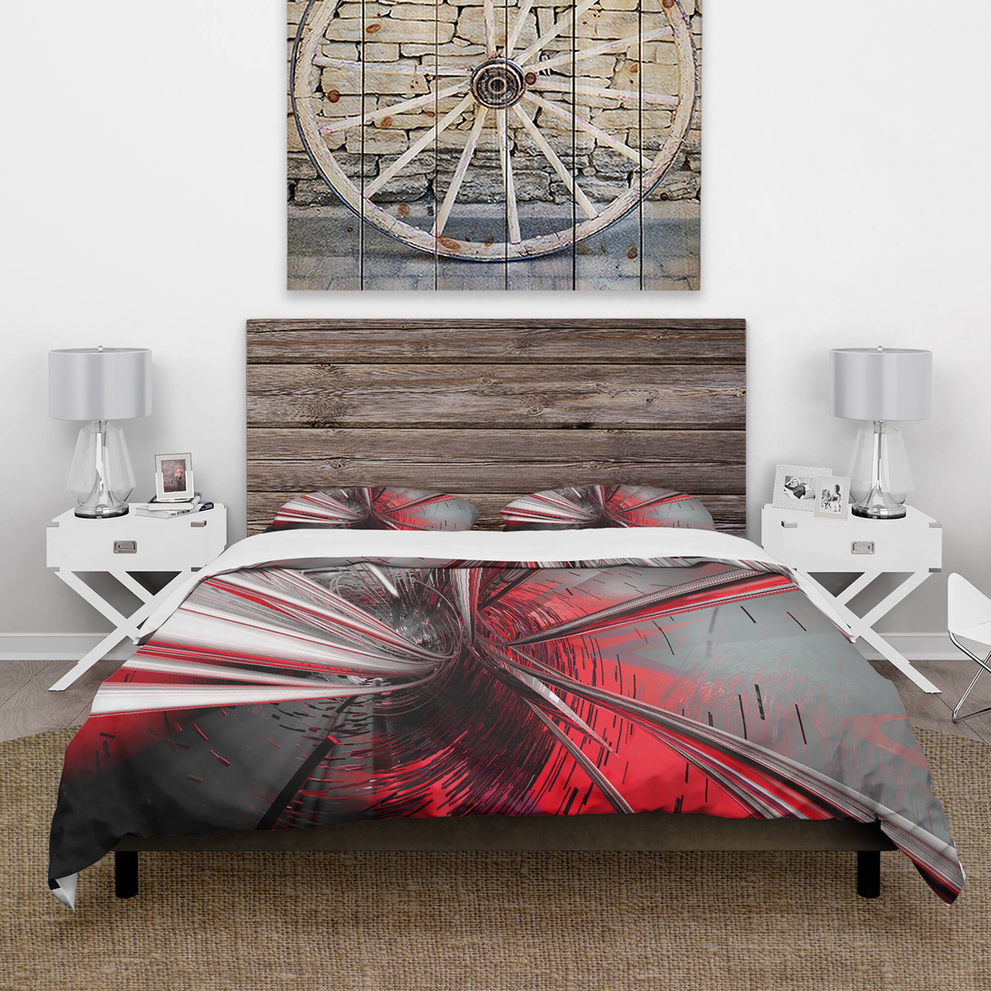 Designart &#x27;Fractal 3D Deep into Middle&#x27; Modern &#x26; Contemporary Bedding Set - Duvet Cover &#x26; Shams