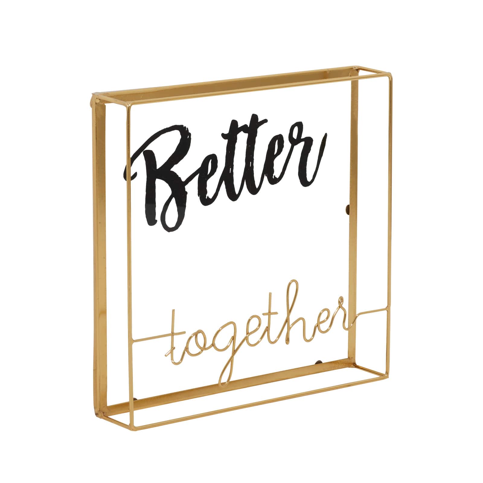 10&#x22; Gold Contemporary Better Together D&#xE9;cor Sign