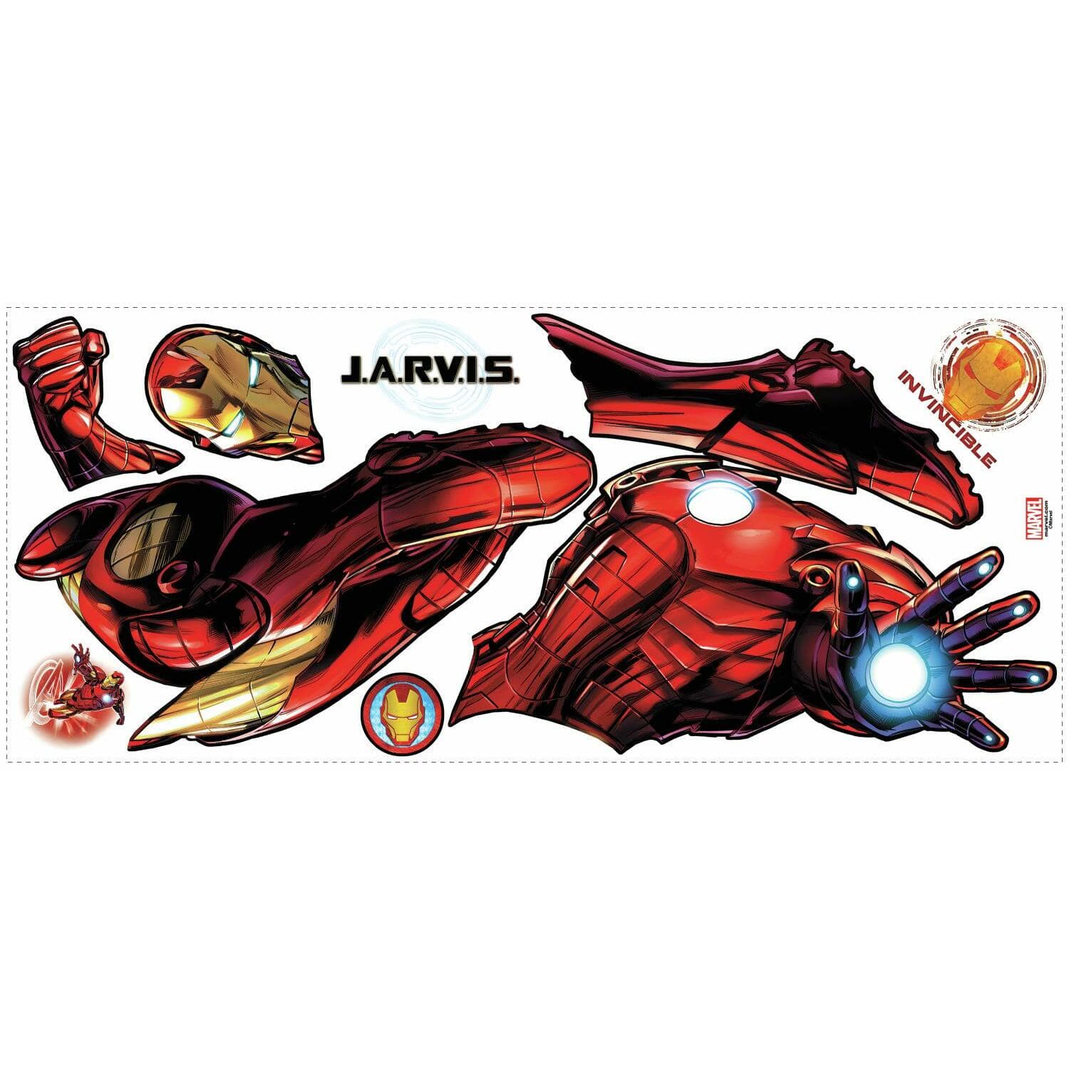 RoomMates Iron Man Peel & Stick Giant Decals with Glow