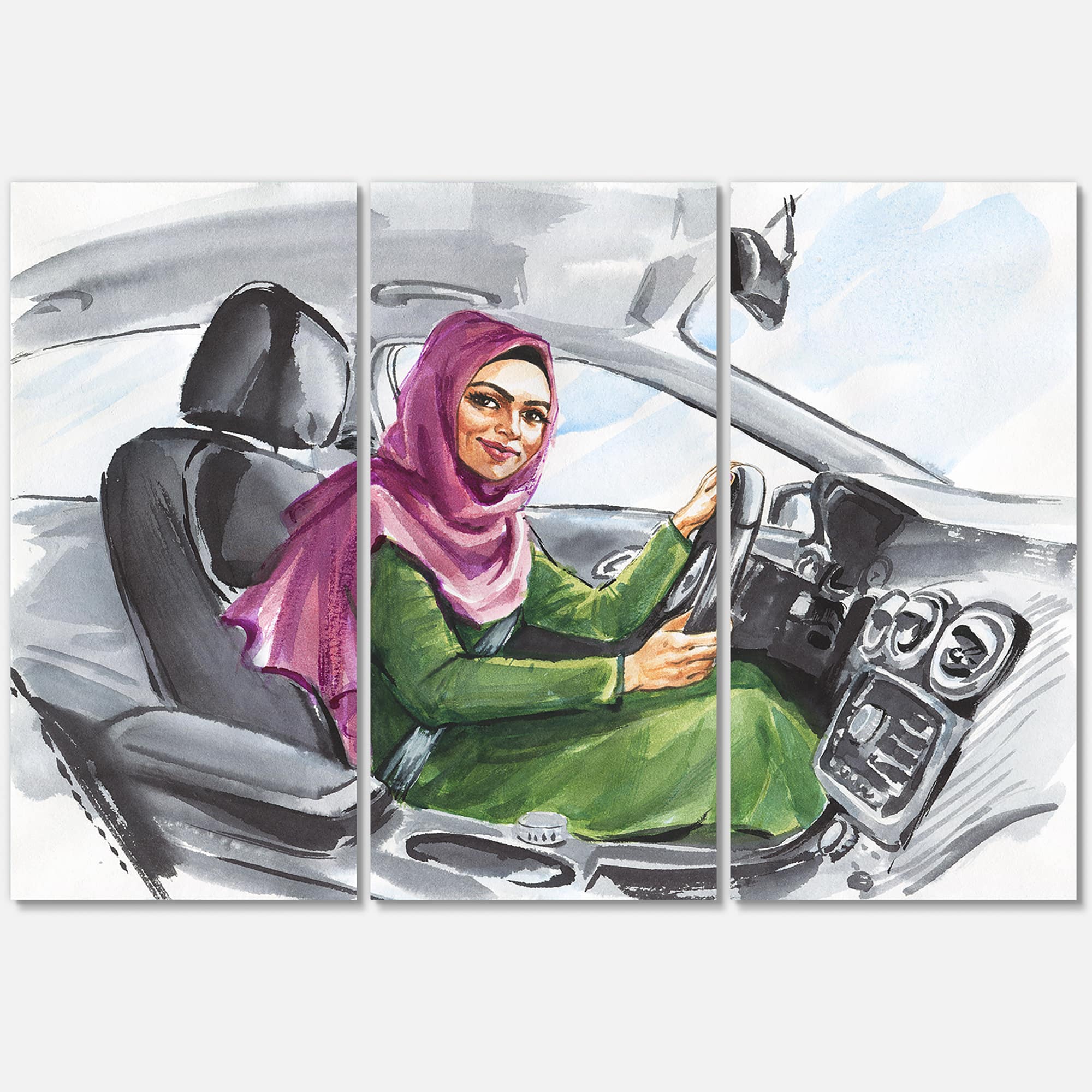 Designart - Arabian Woman Driving A Car II