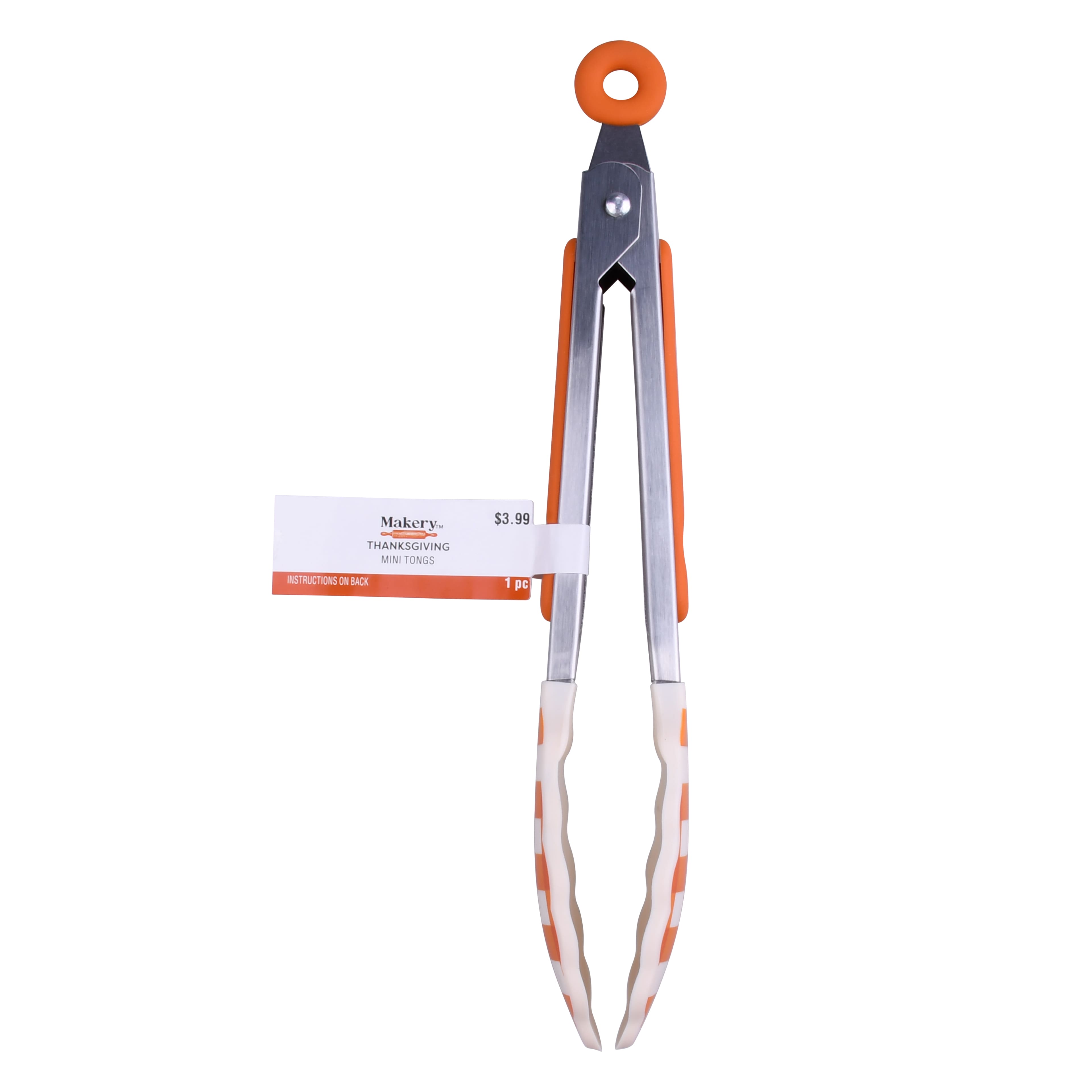 Mini Orange Plaid Tongs by Makery&#x2122;