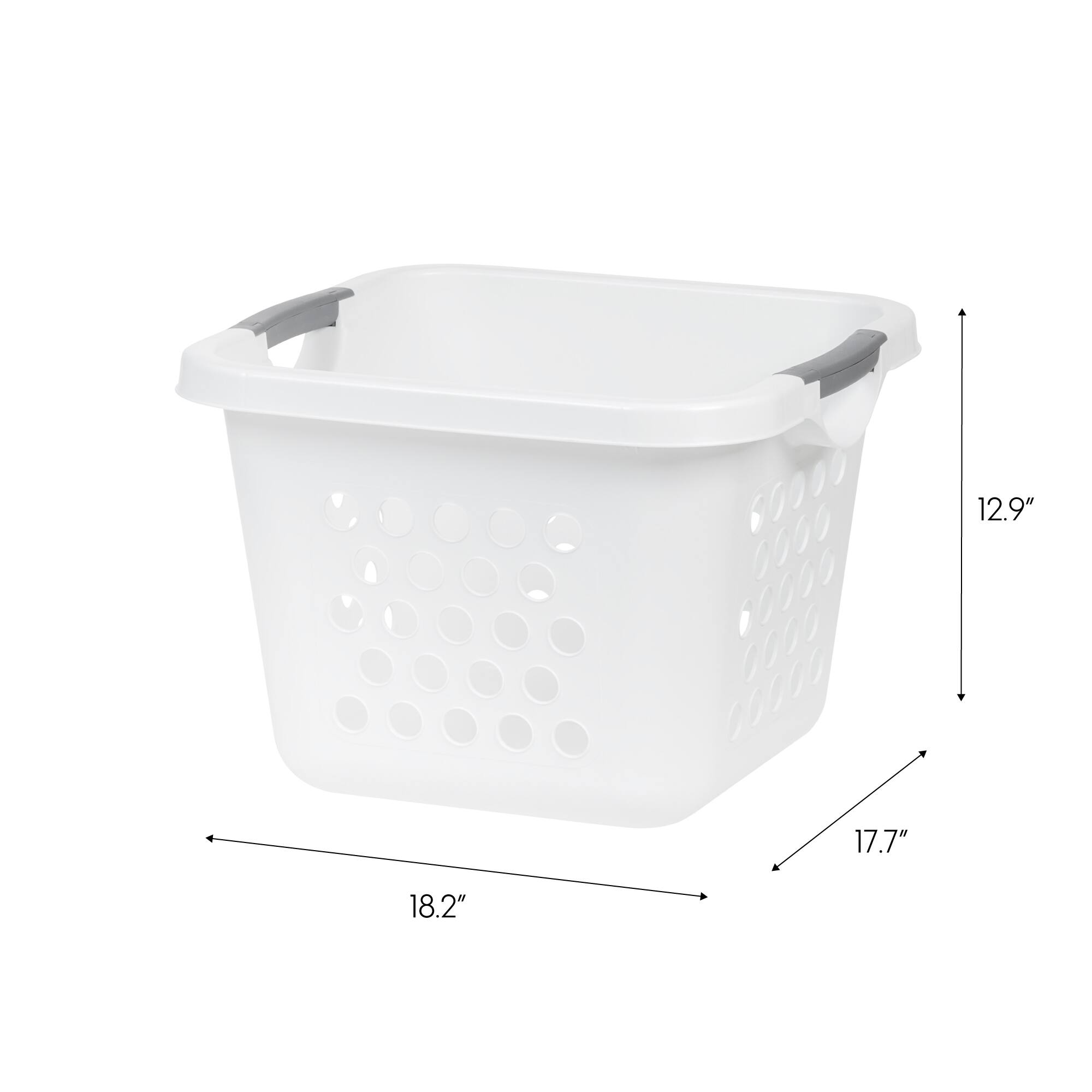 IRIS&#xAE; 32qt. White Laundry Hampers with Gray Easy Lift Handles, 3ct.