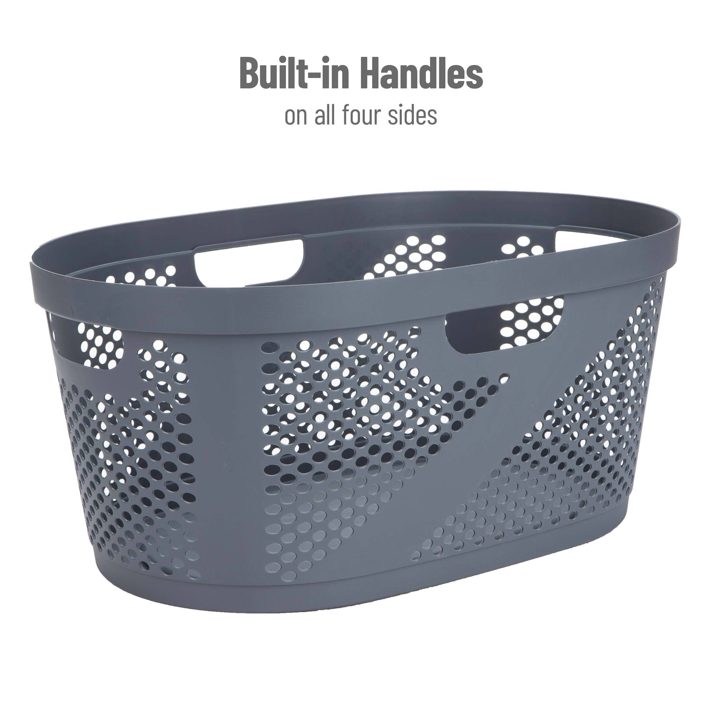 Mind Reader 40L Ventilated Laundry Basket with Cut Out Handles, 2ct.