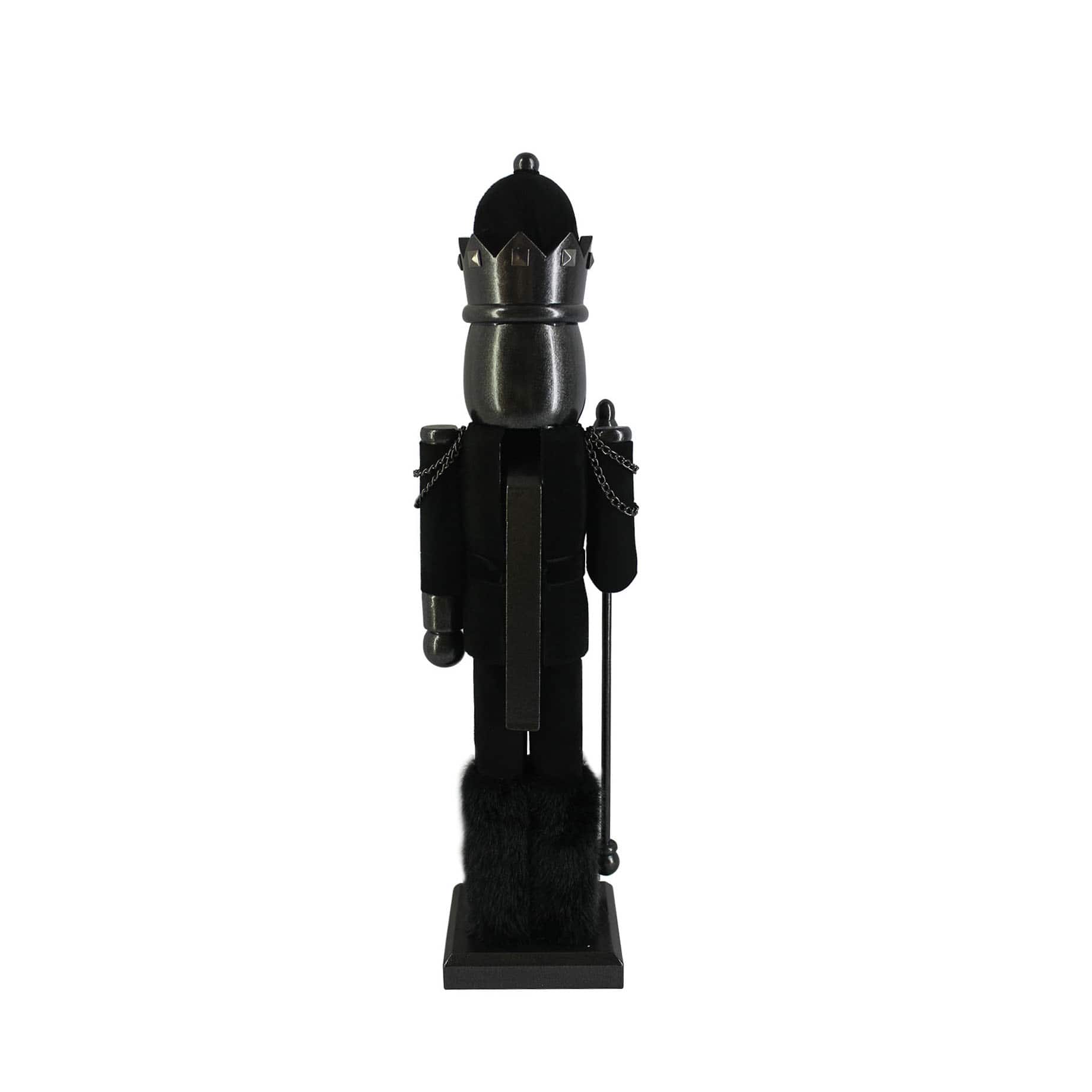 16&#x22; Black Wood Nutcracker with Staff by Ashland&#xAE;