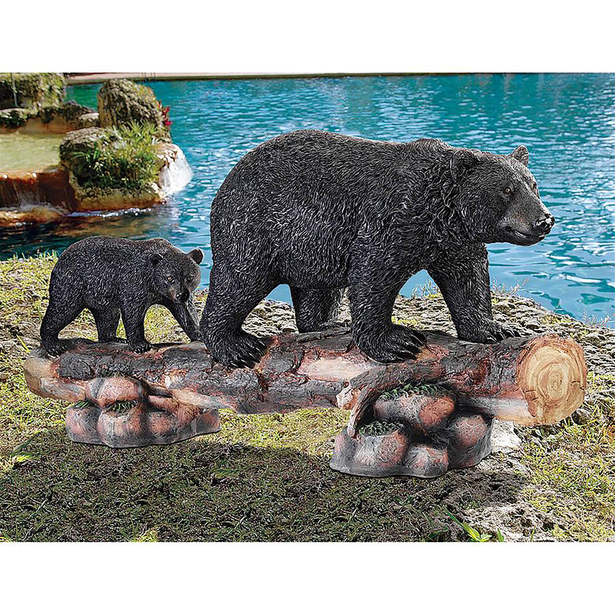 Design Toscano 3ft. Mother Black Bear & Cub Animal Sculpture