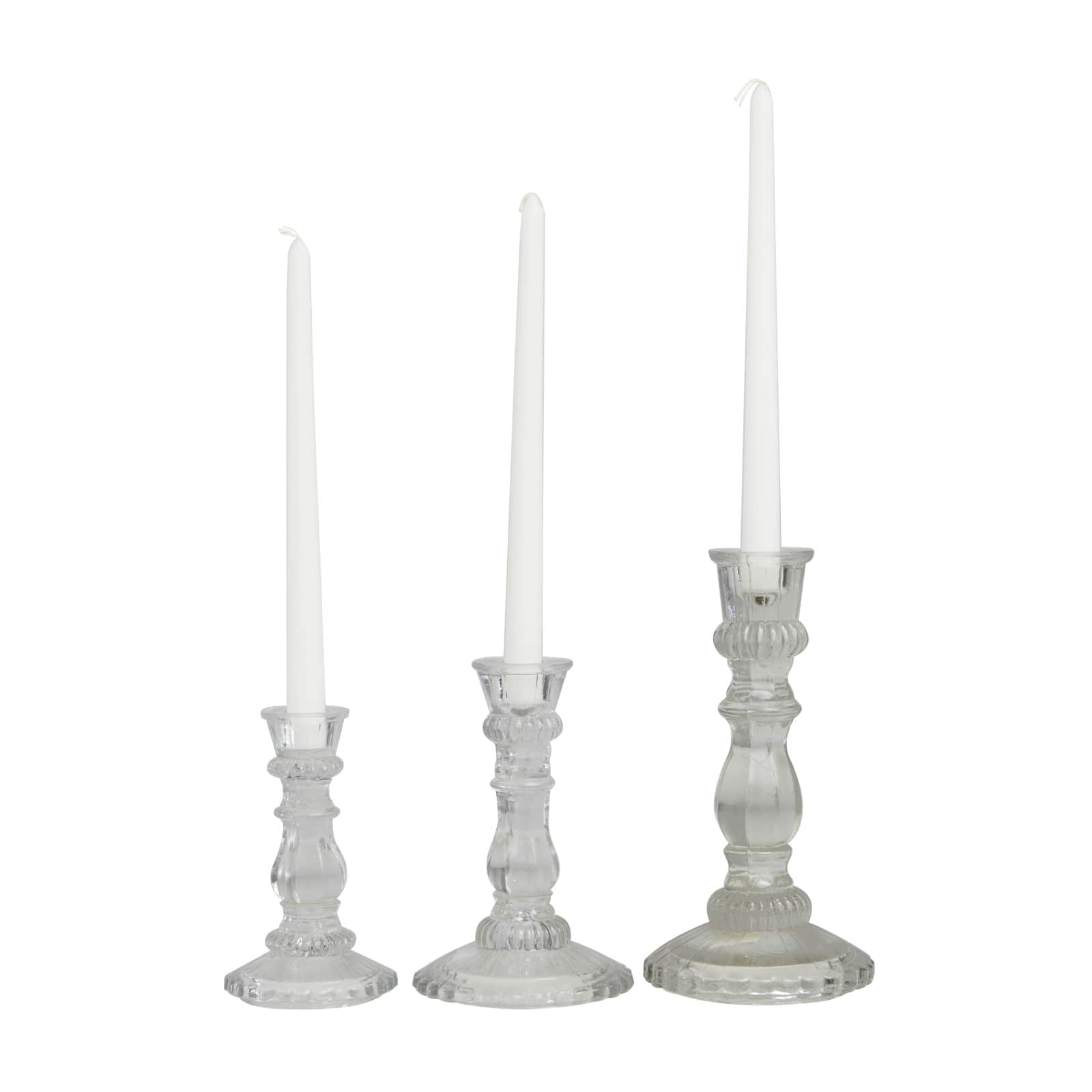 The Novogratz Clear Glass Candle Holder Set