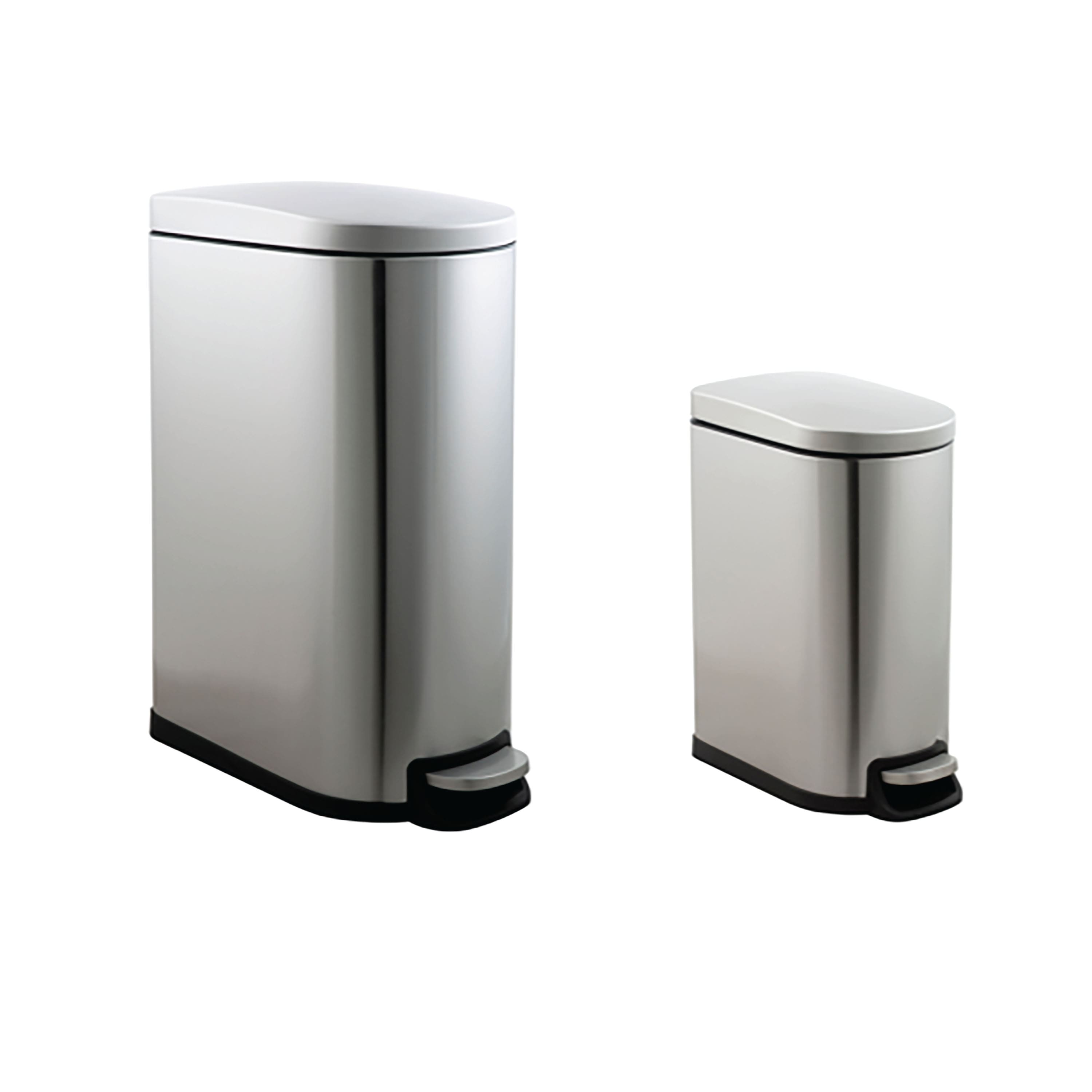 Organize It All 2 Pack Stainless Steel Trash Bins