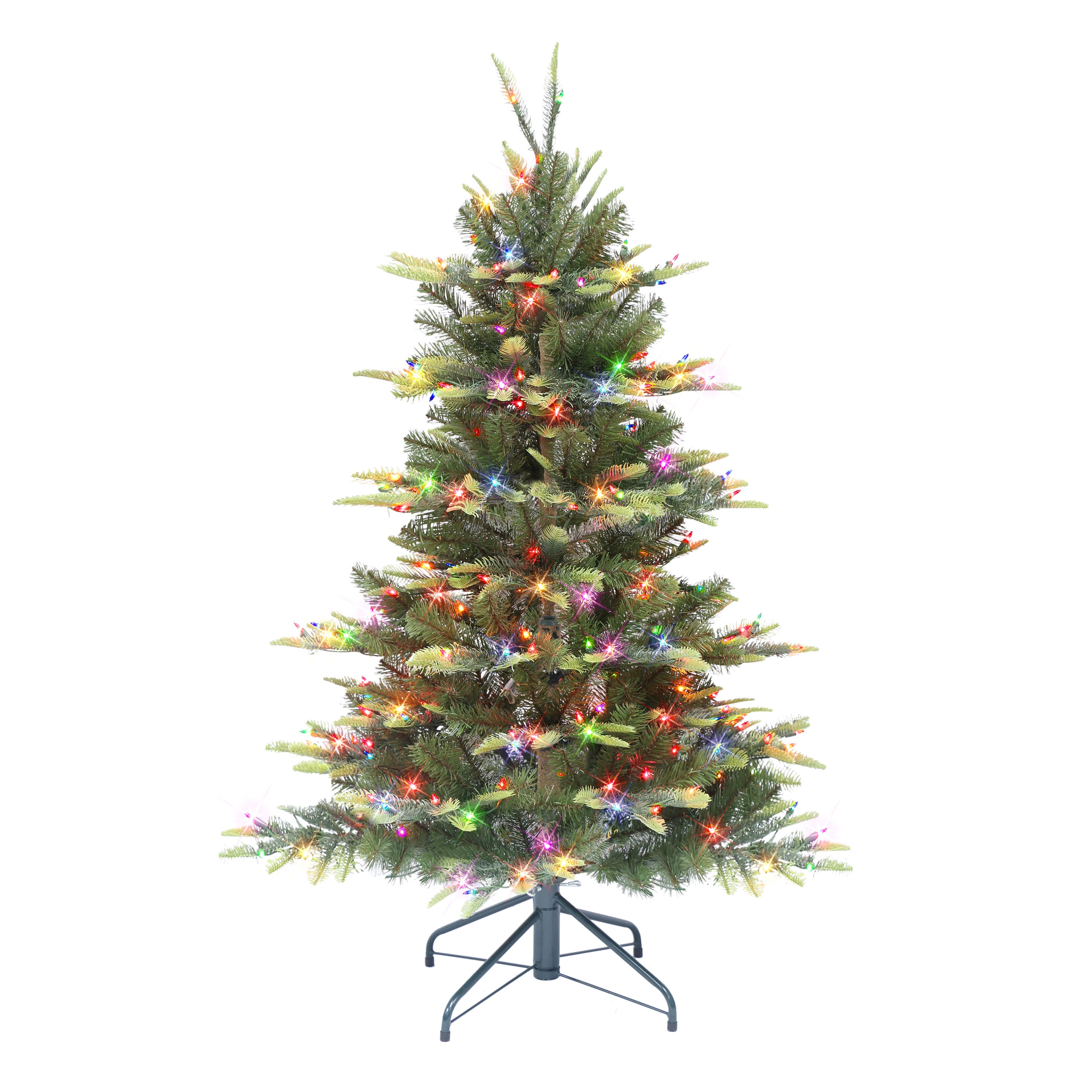 6 Pack: 4.5ft. Pre-Lit Aspen Fir Artificial Christmas Tree, Multicolor Lights