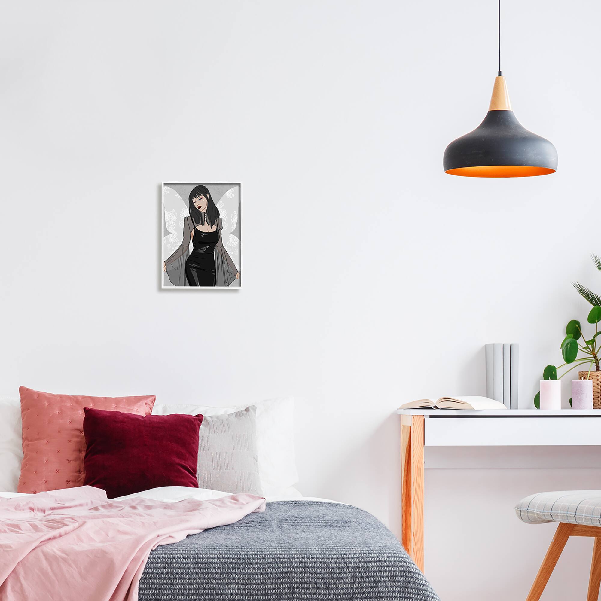 Stupell Industries Gothic Fashion Girl Framed Giclee Art