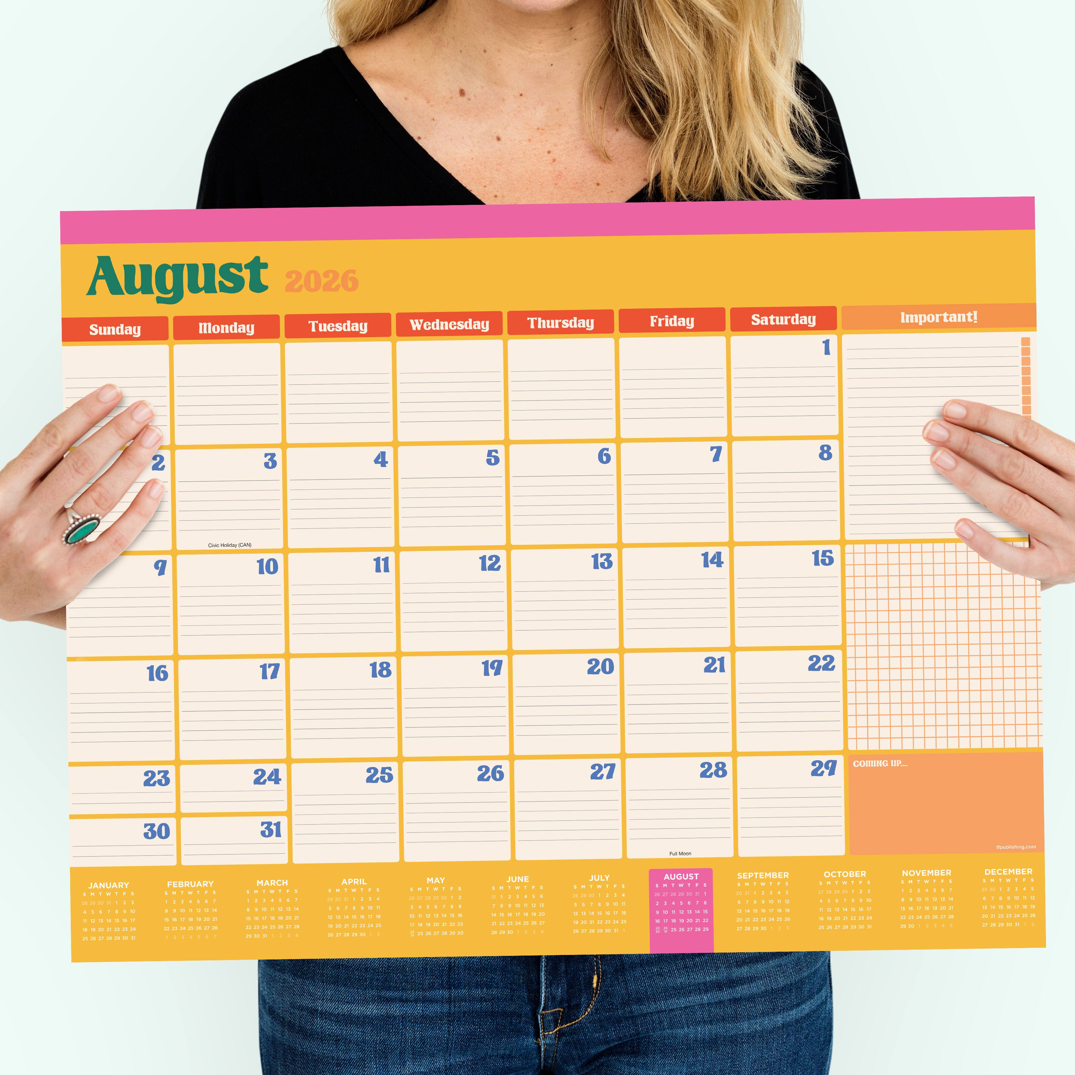 2026 Sherbet Desk Pad Monthly Blotter Calendar