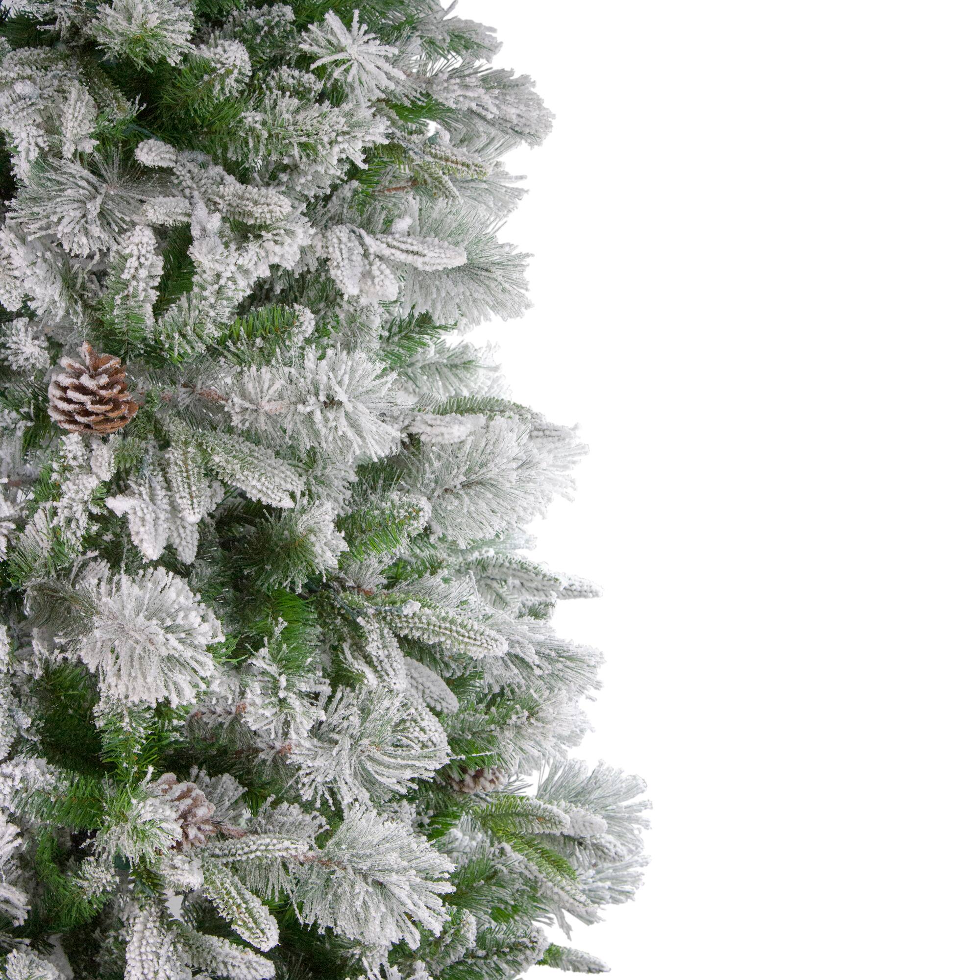 7.5ft. Unlit Real Touch&#x2122;&#xFE0F; Flocked Rosemary Emerald Angel Pine Artificial Christmas Tree